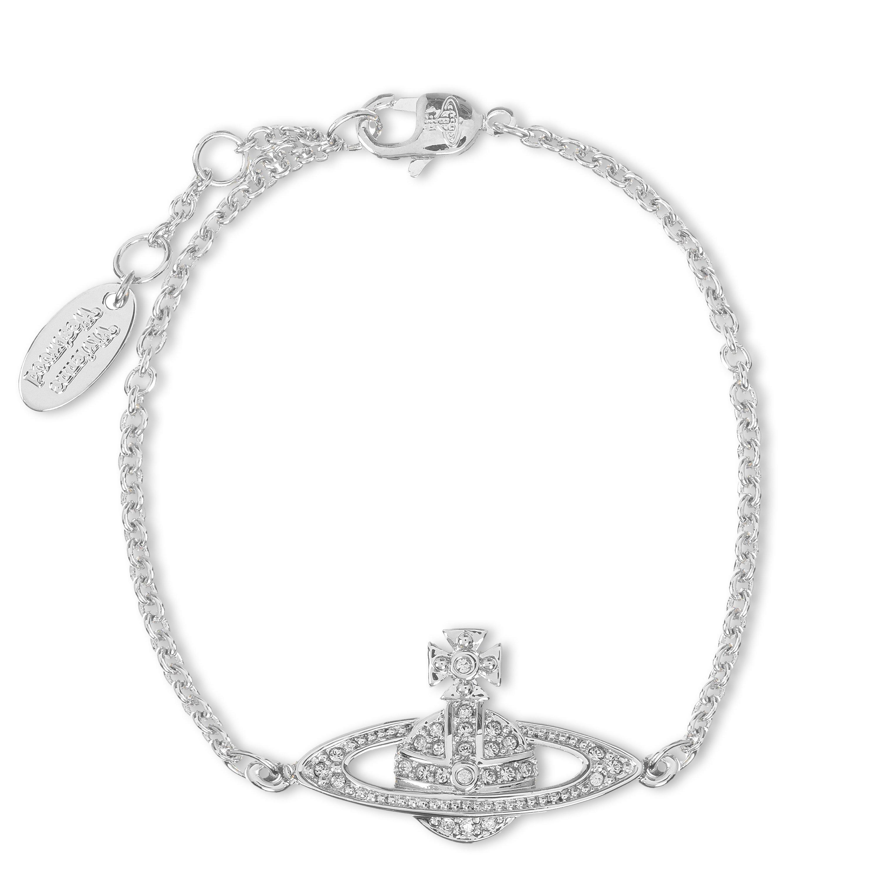 Vivienne Westwood Mini Relief Orb Bracelet - Plat/Cyrst P116