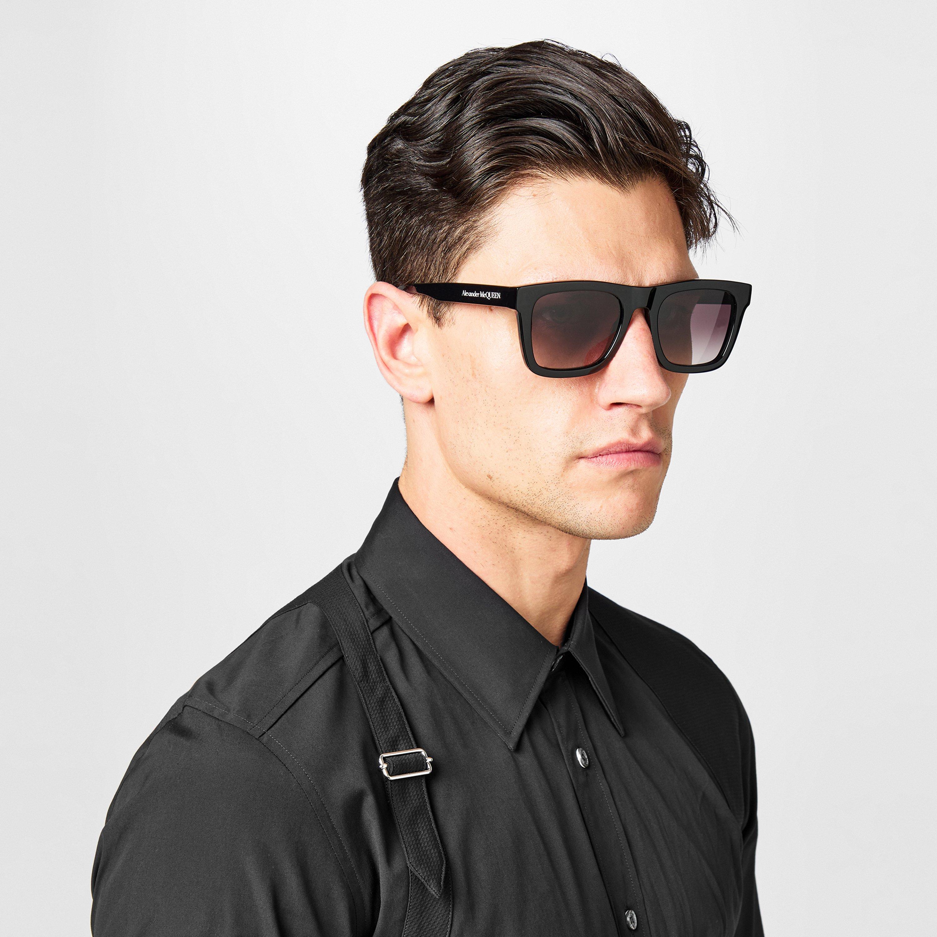 Black - Alexander McQueen - Square Logo Sunglasses - 2