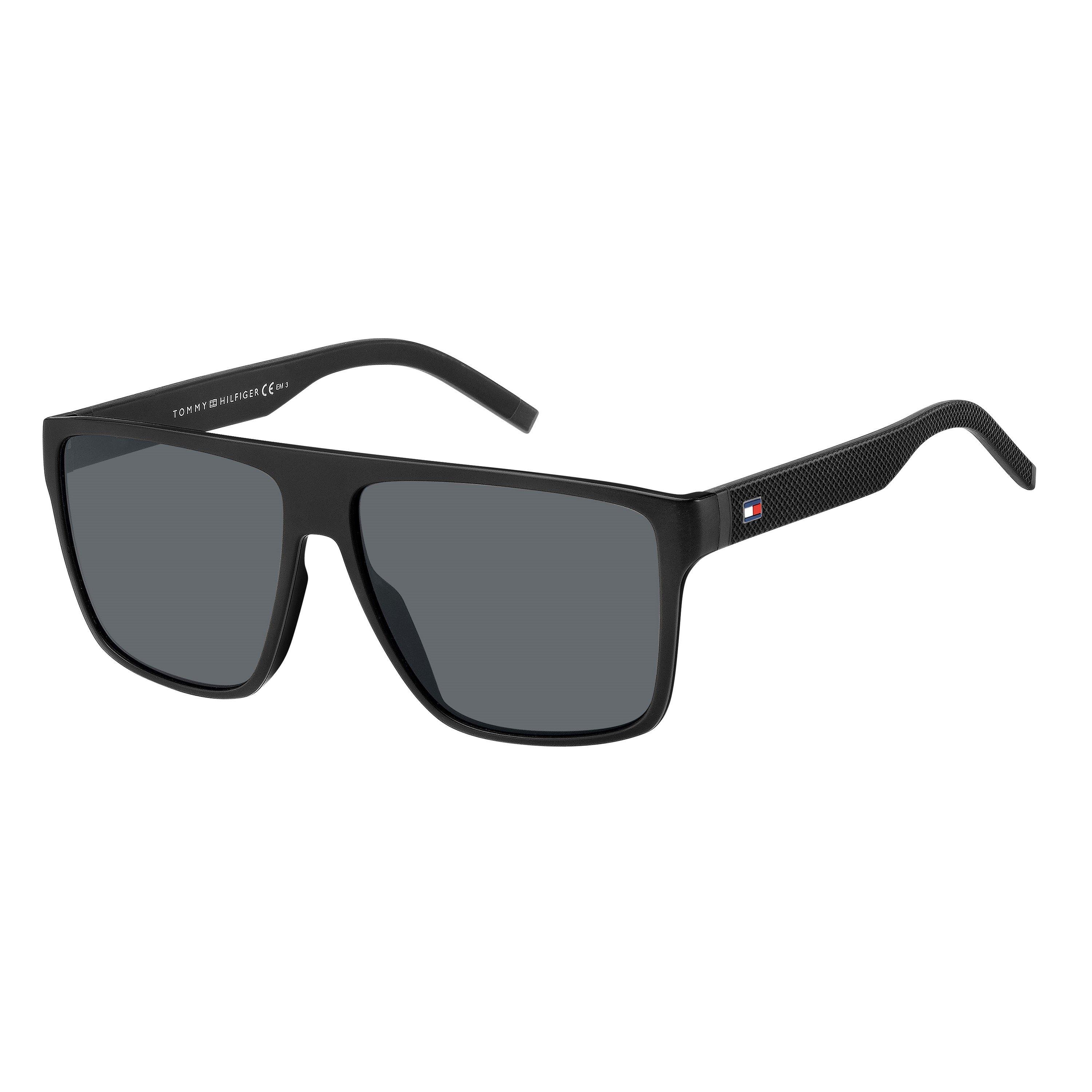 Matte Black - Tommy Hilfiger - Men's Round Sunglasses - 1