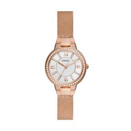 Fossil Fossil Virginia Three-Hand Rose Gold-Tone Stainless Steel Mesh Watch ES5111