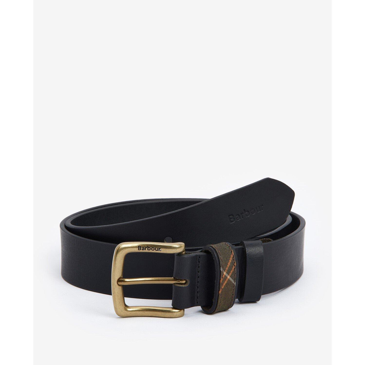 Barbour Men's Esk Leather Belt - Black Bk11 - L (39-44W)