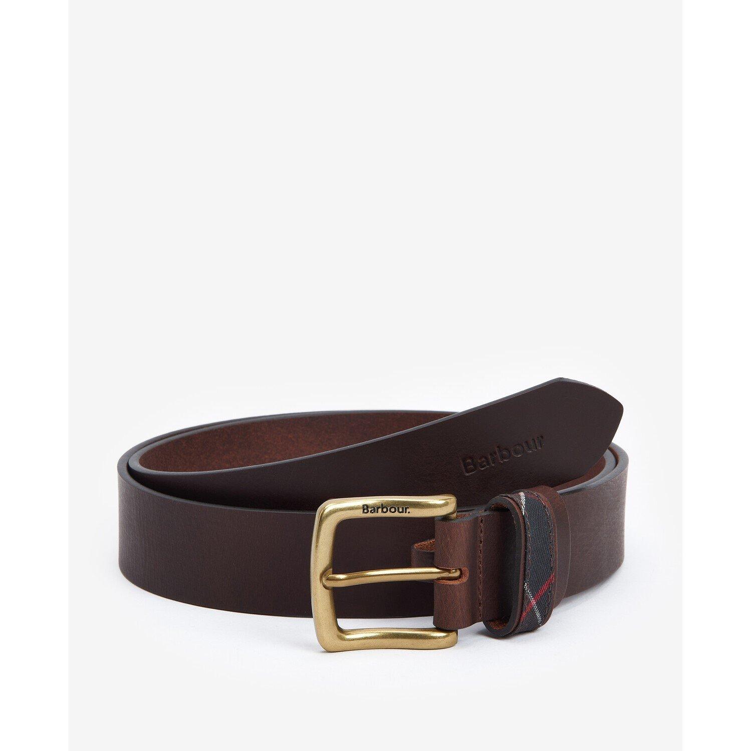 Barbour Men's Esk Leather Belt - Brown Br31 - L (39-44W)
