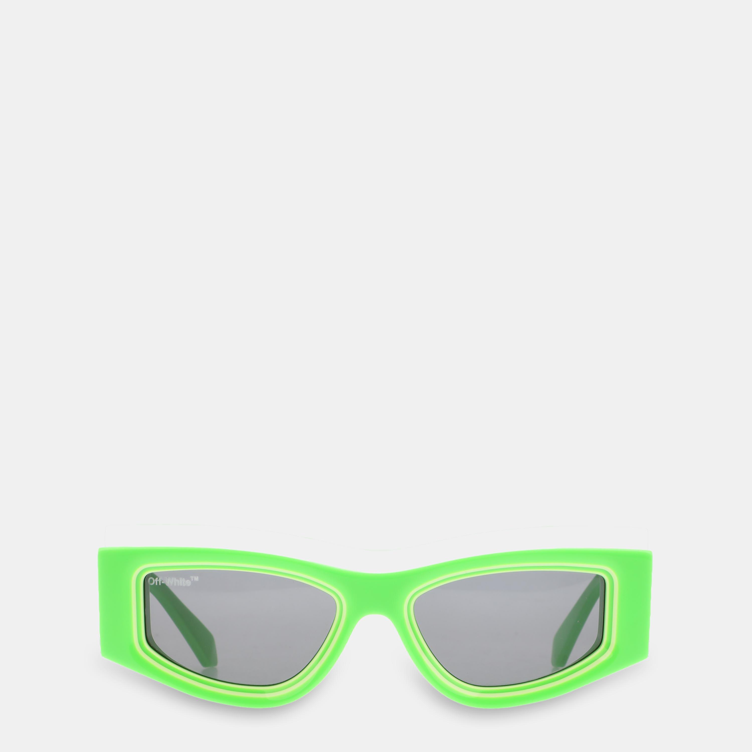 Off White Andy Sun Square Sunglasses - Green Dark Grey