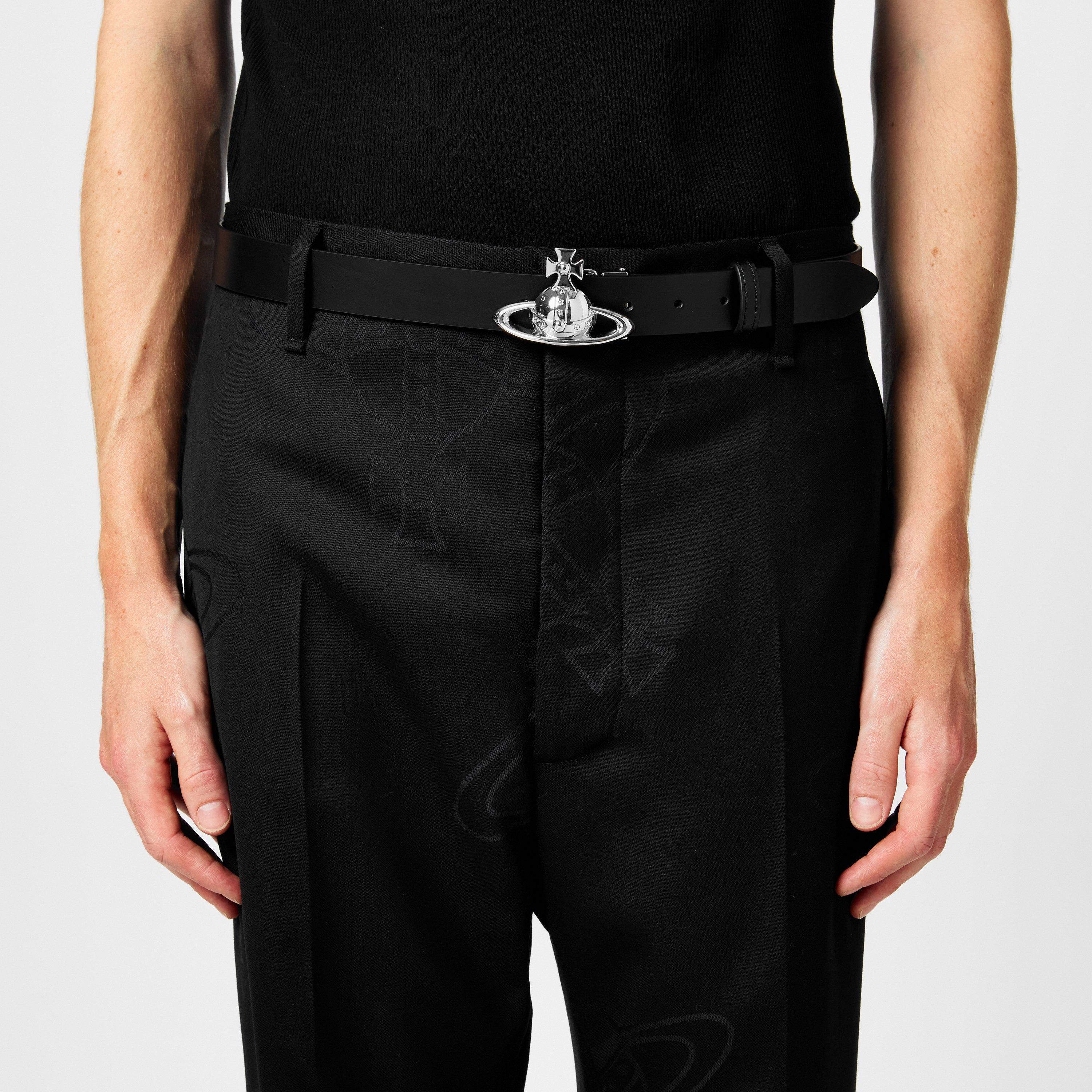 Black/Silver - Vivienne Westwood - Saturn Orb Buckle Belt - 2