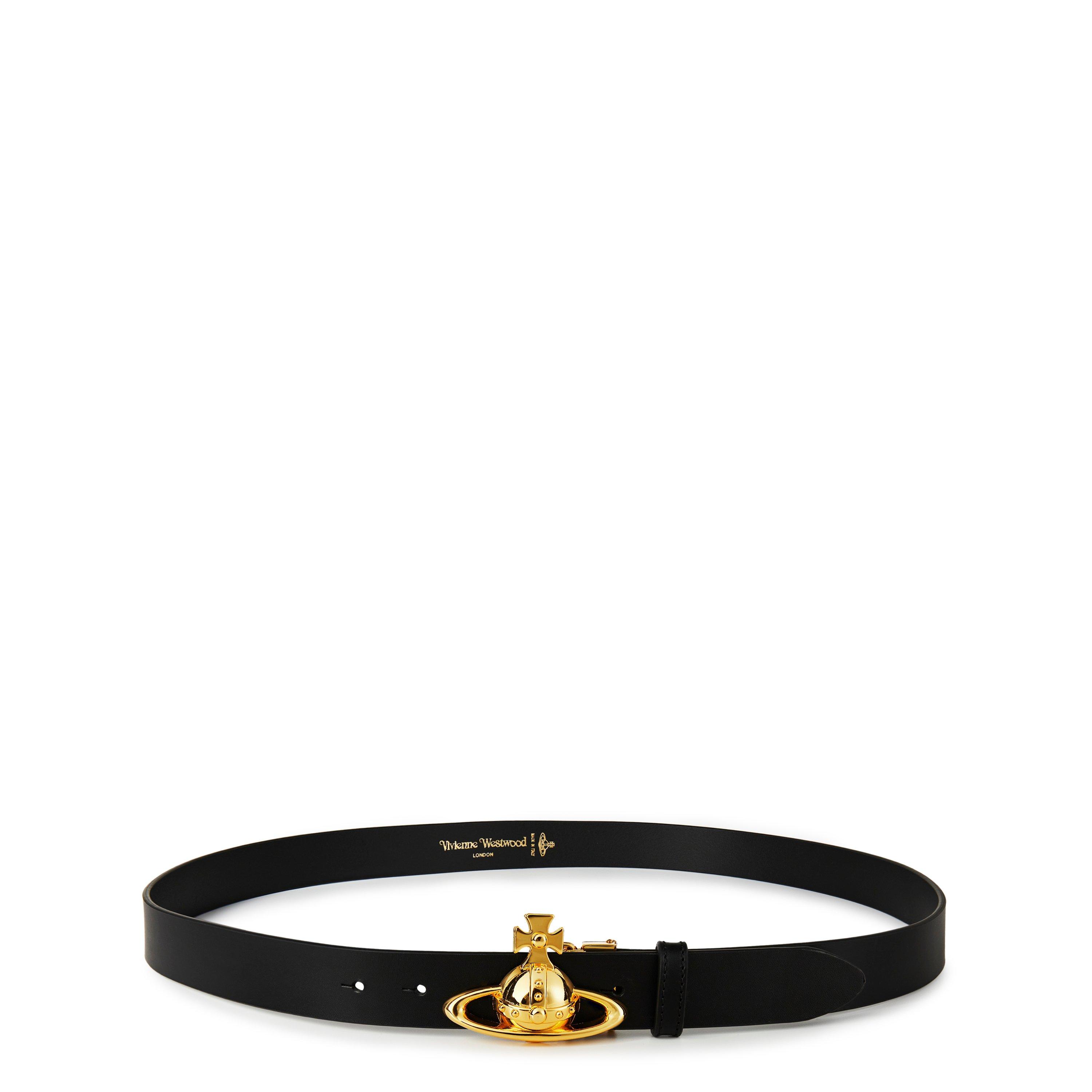 Vivienne Westwood Saturn Orb Buckle Belt - Black/Gold