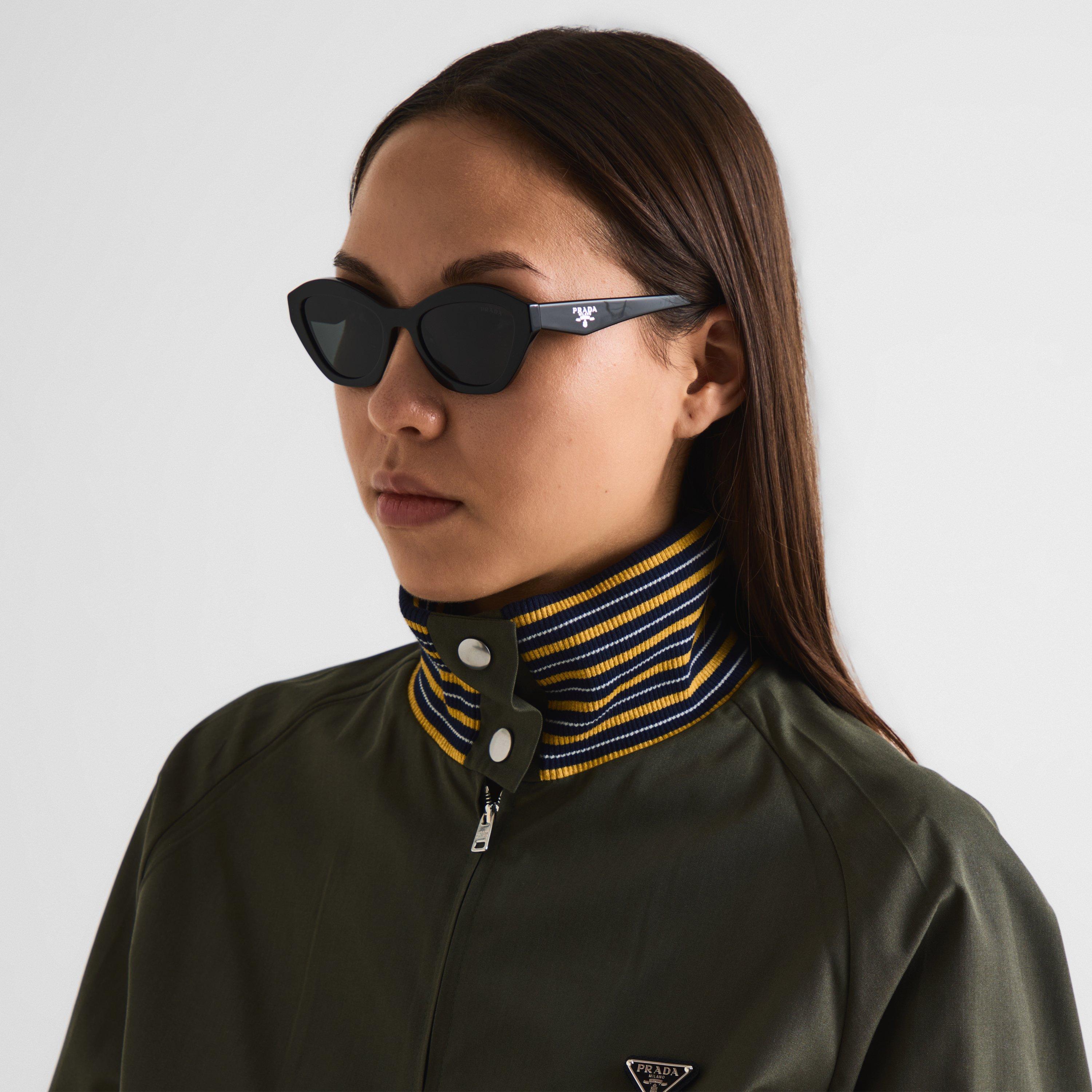 Black/Grey - Prada - Women's Cat Eye Sunglasses - 3