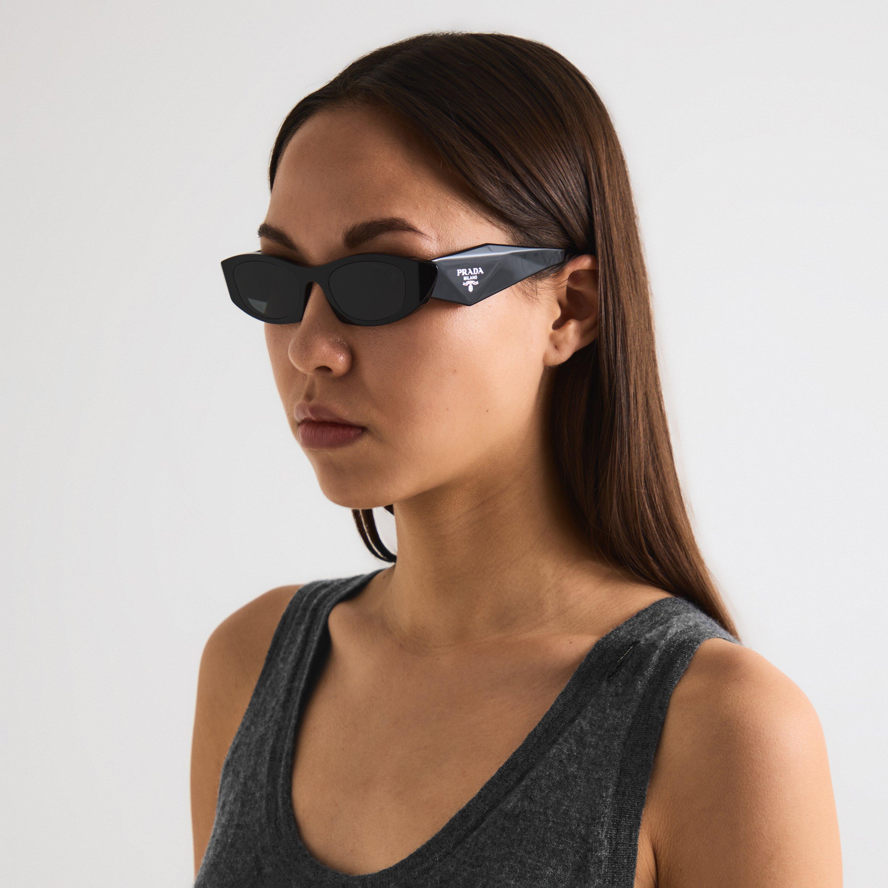 Black/Grey - Prada - Women's Cat Eye Sunglasses - 3