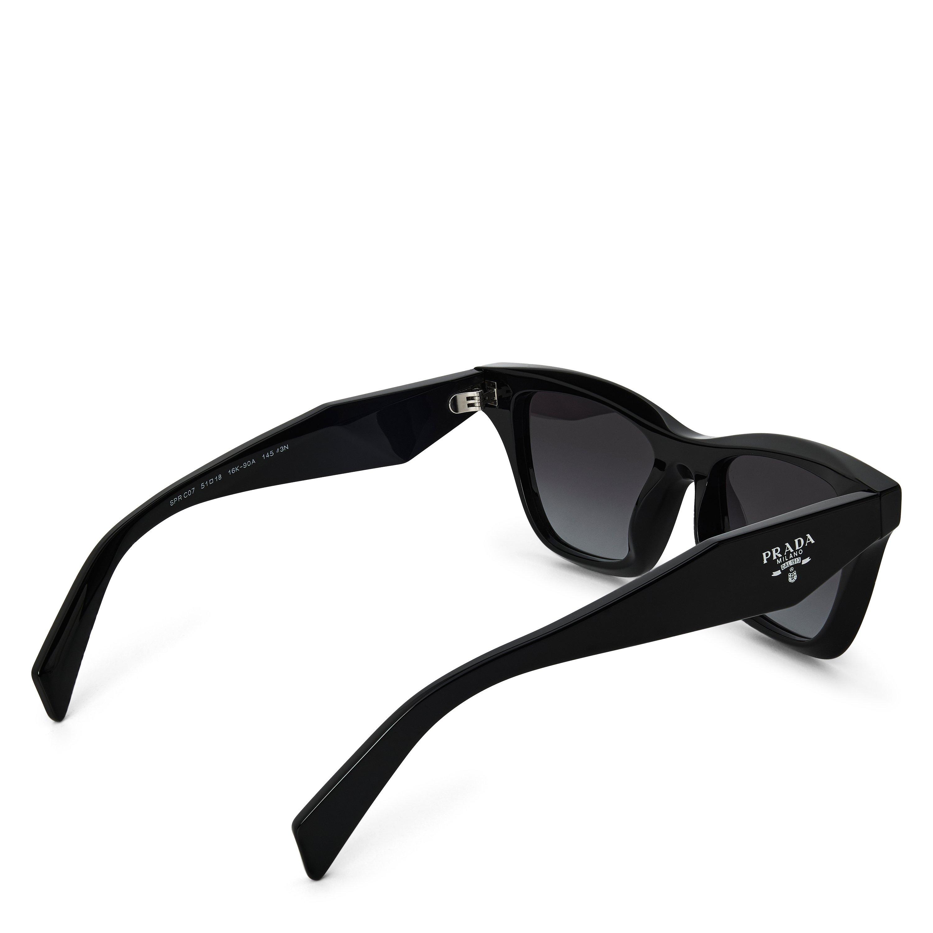 Prada Black Sculpted Cat-Eye Sunglasses Prada PR 01VS Shiny Black Prescription Sunglasses - 50% Off  main image 4