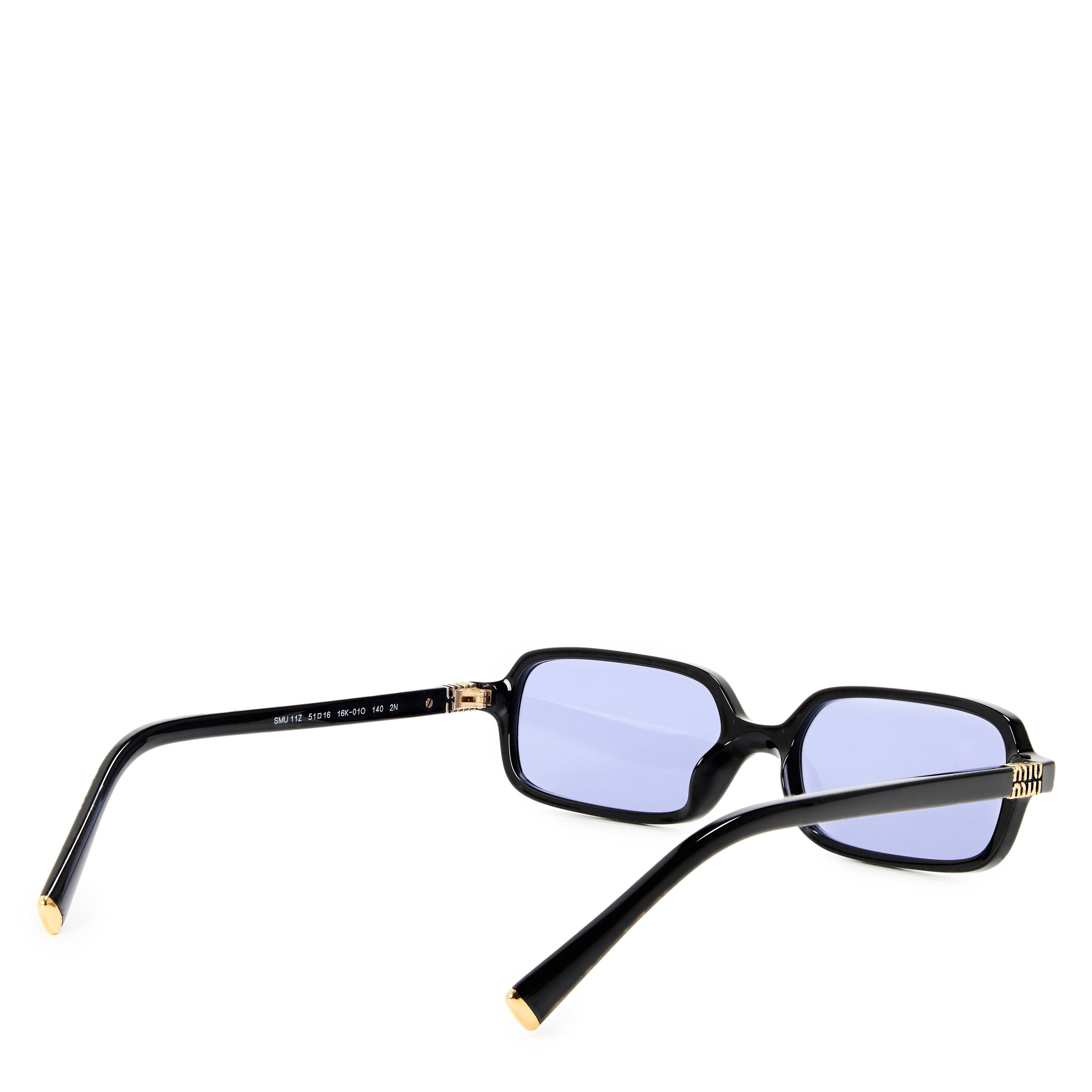 Black - Miu Miu - Women's Rectangle Sunglasses - 2