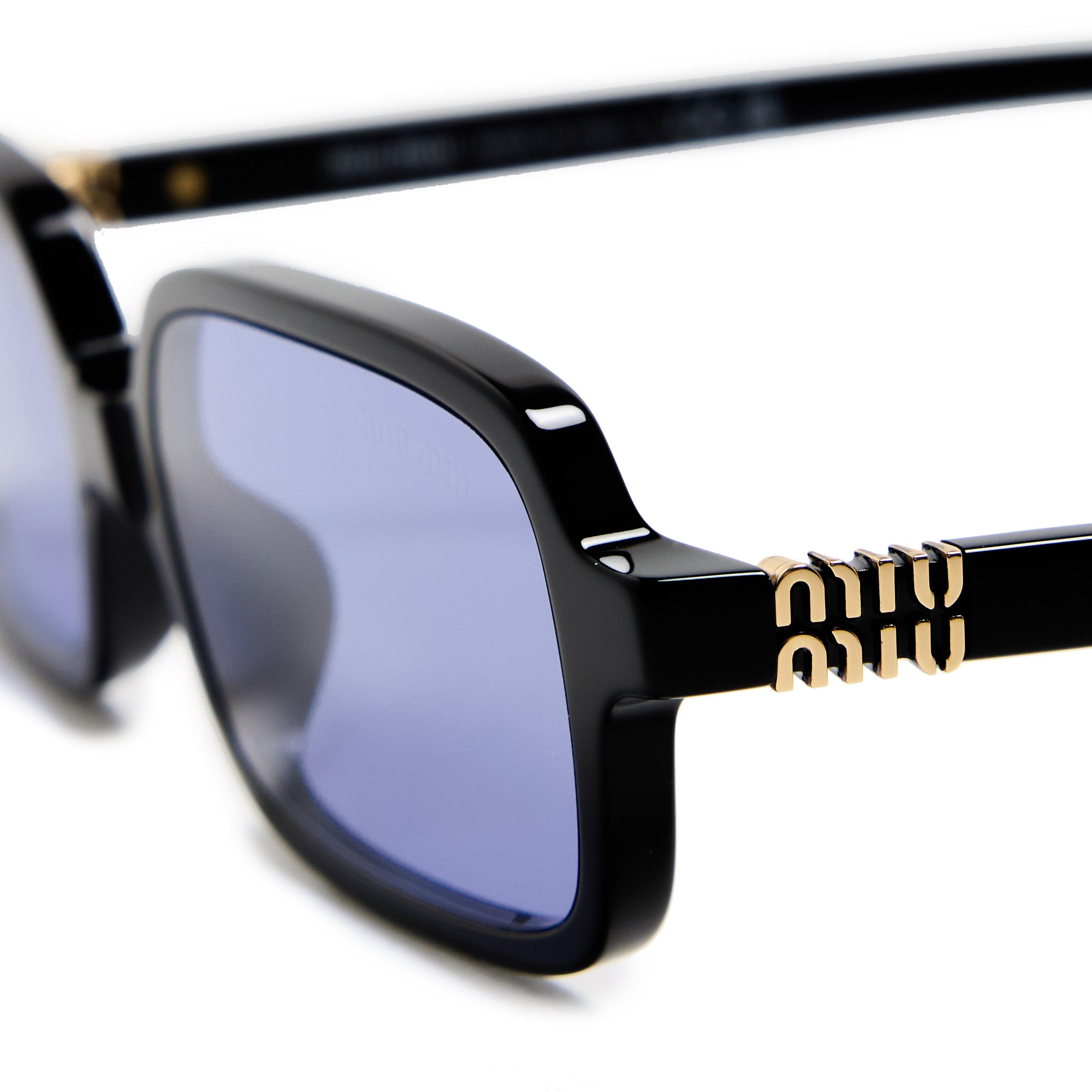 Black - Miu Miu - Women's Rectangle Sunglasses - 4