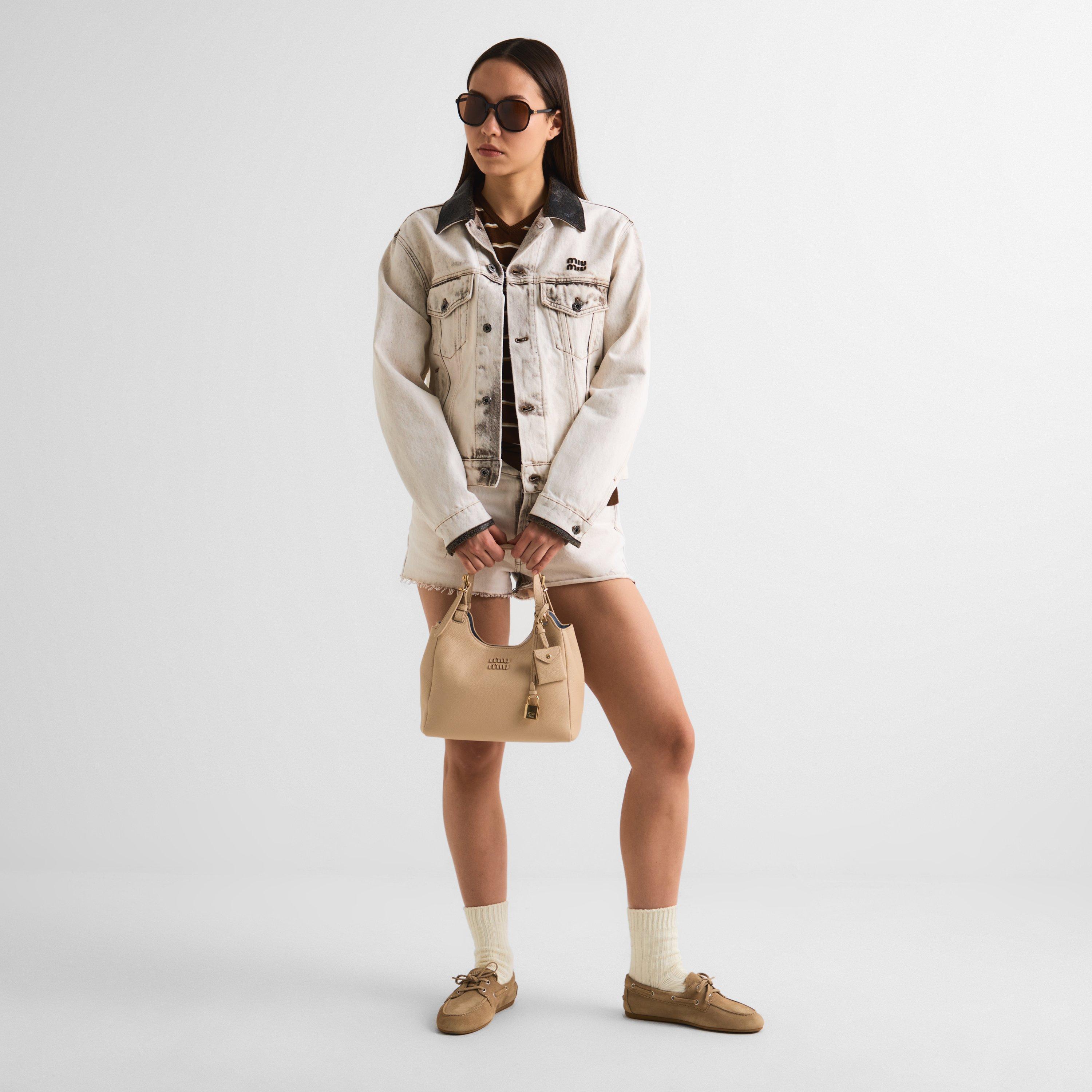 Black/Brown - Miu Miu - Women's Oversized Sunglasses - 6