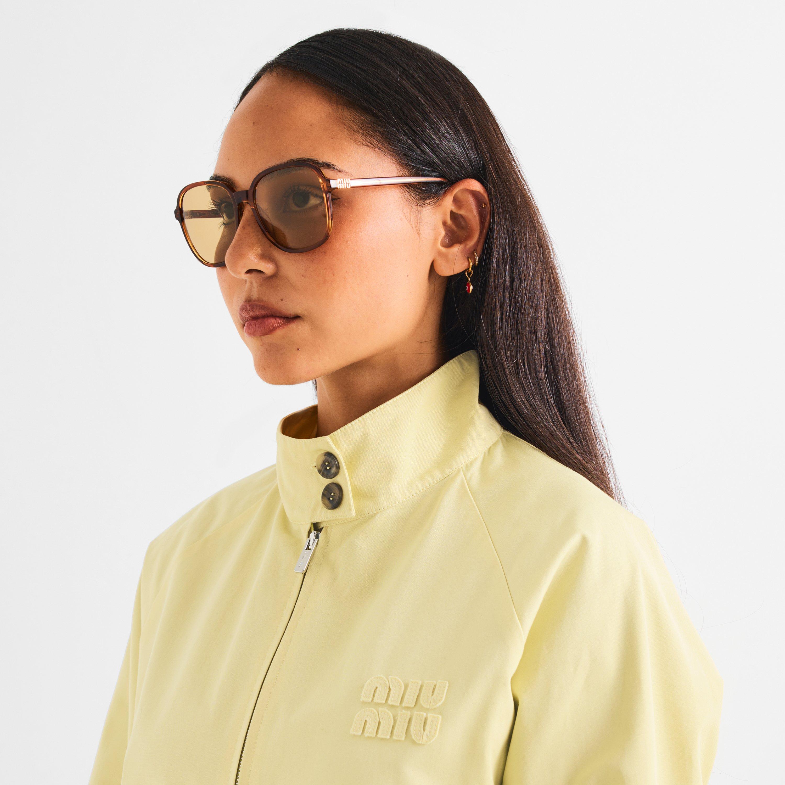 Striped Tobacco - Miu Miu - Women's Oversized Sunglasses - 3