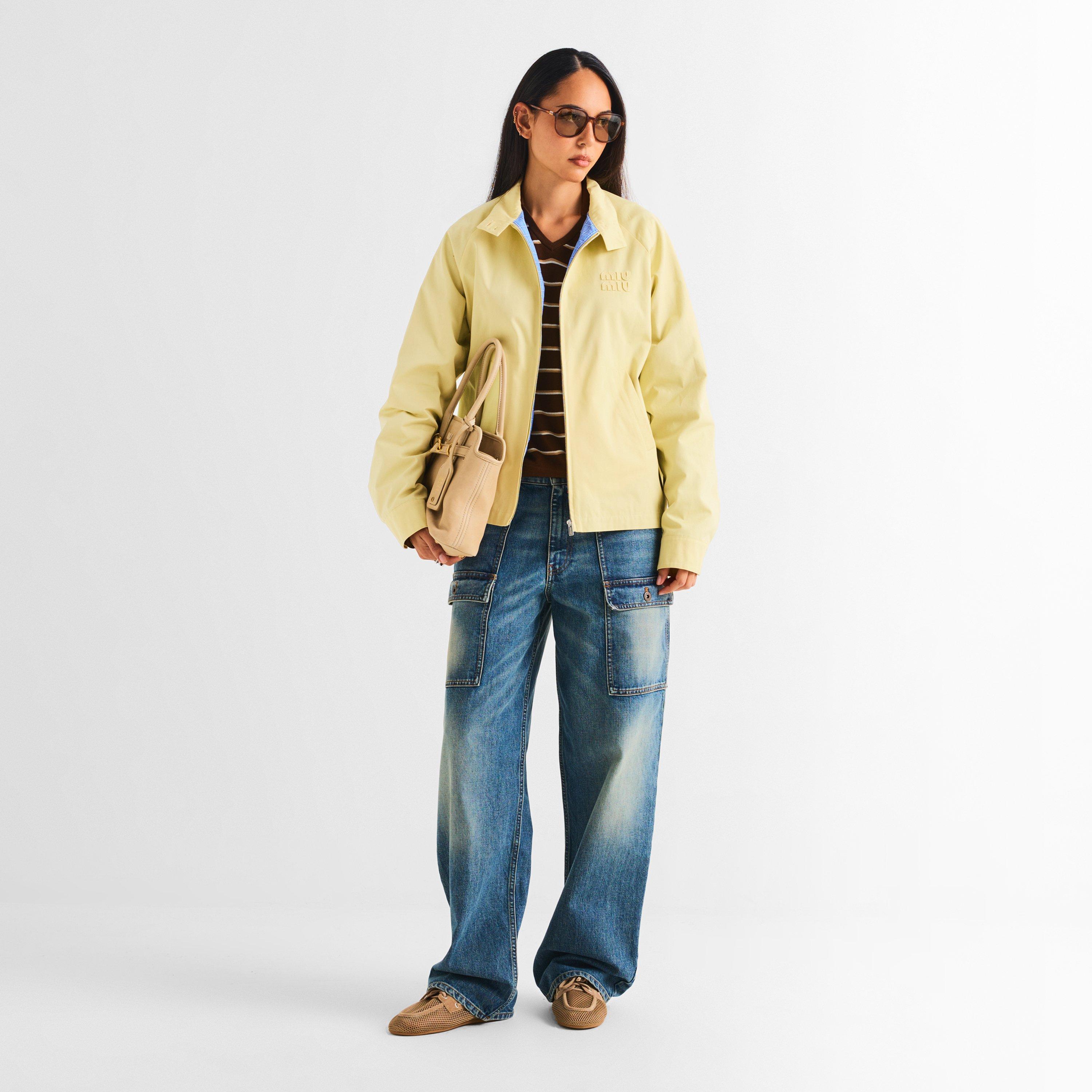 Striped Tobacco - Miu Miu - Women's Oversized Sunglasses - 6