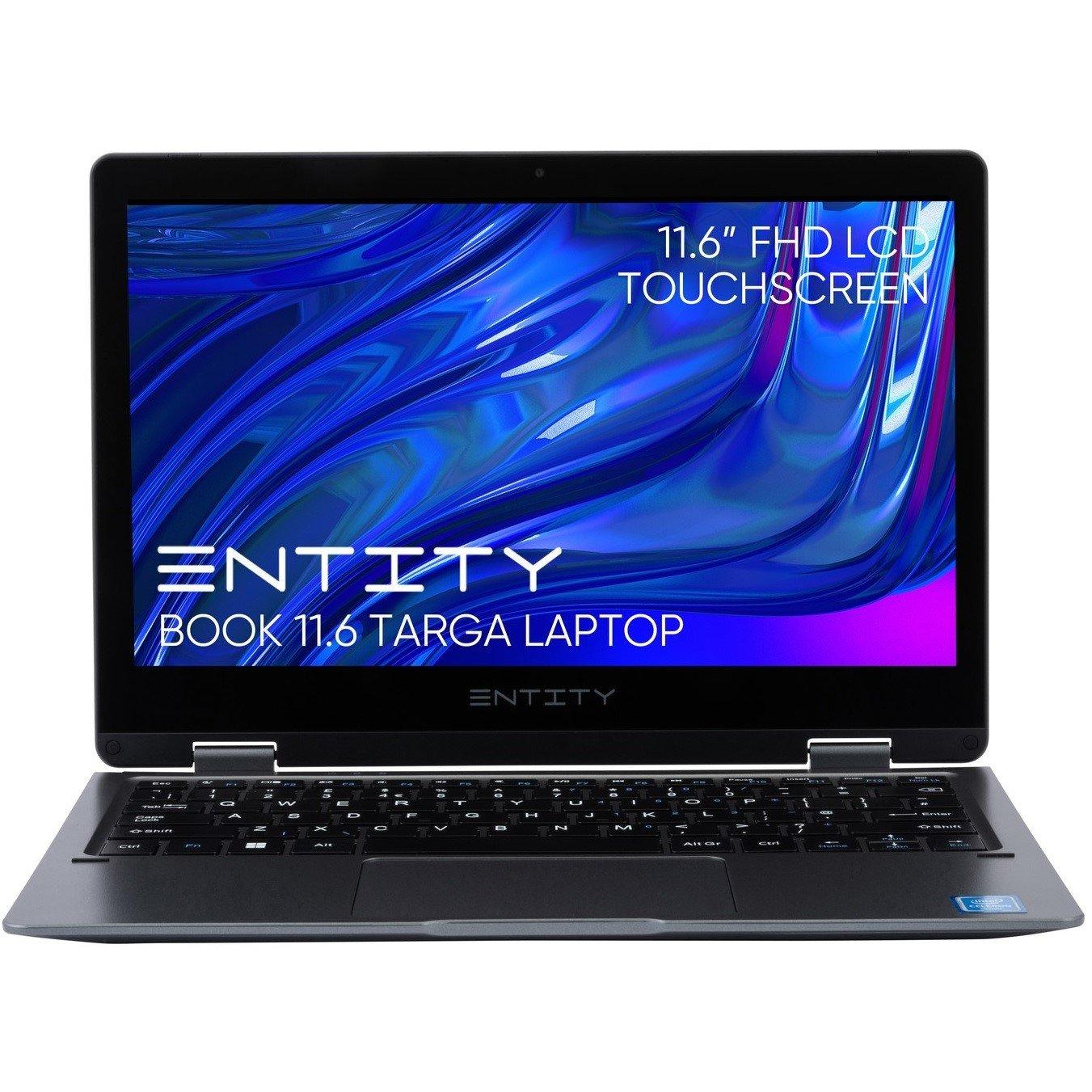 Black - Entity - Book 11.6 Inch Touchscreen 2-in-1 Laptop - Intel Celeron N4020 - 1