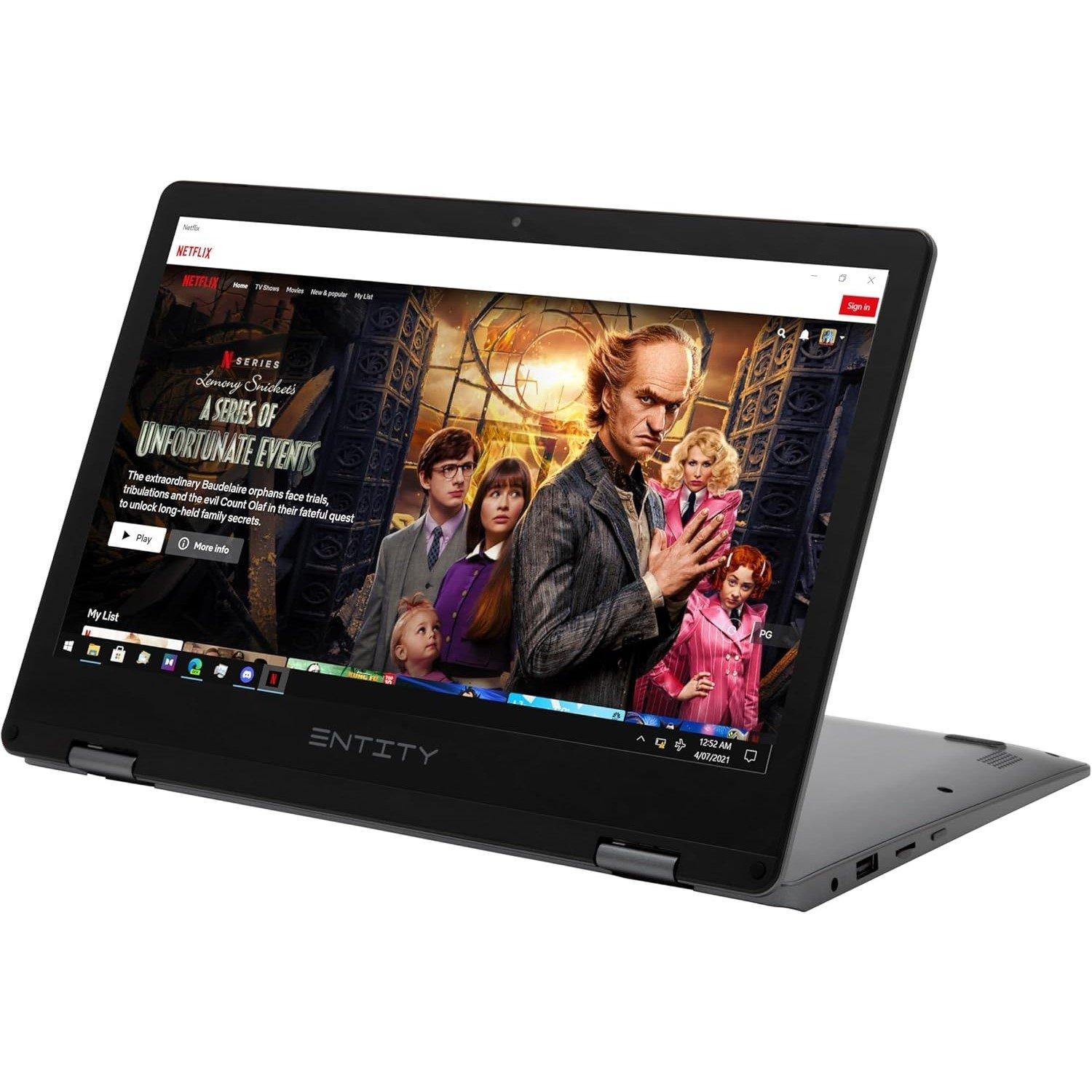 Schwarz - Entity - Book 11.6 Inch Touchscreen 2-in-1 Laptop - Intel Celeron N4020 - 4