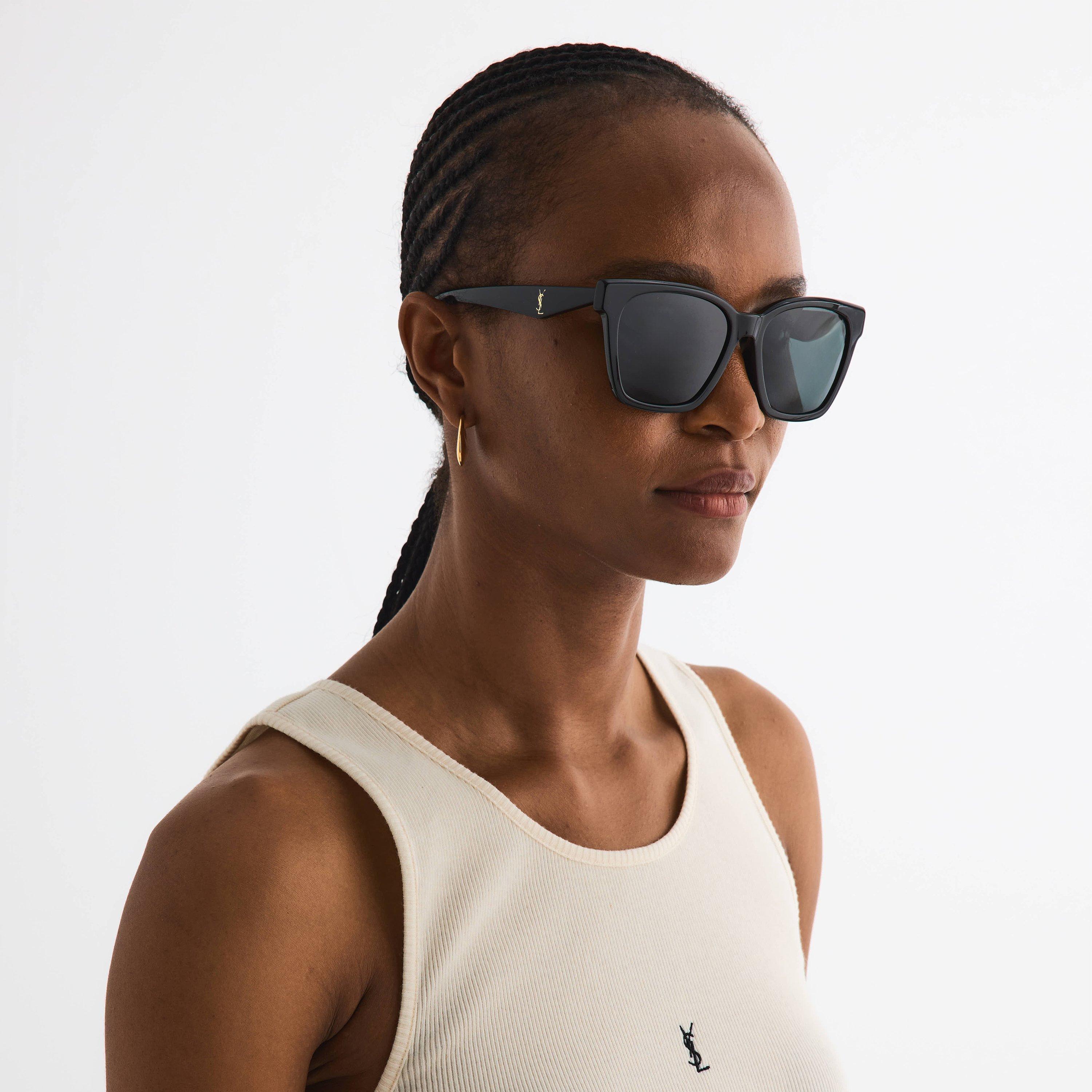Black/Black - Saint Laurent - Women's Wayfarer Sunglasses - 2