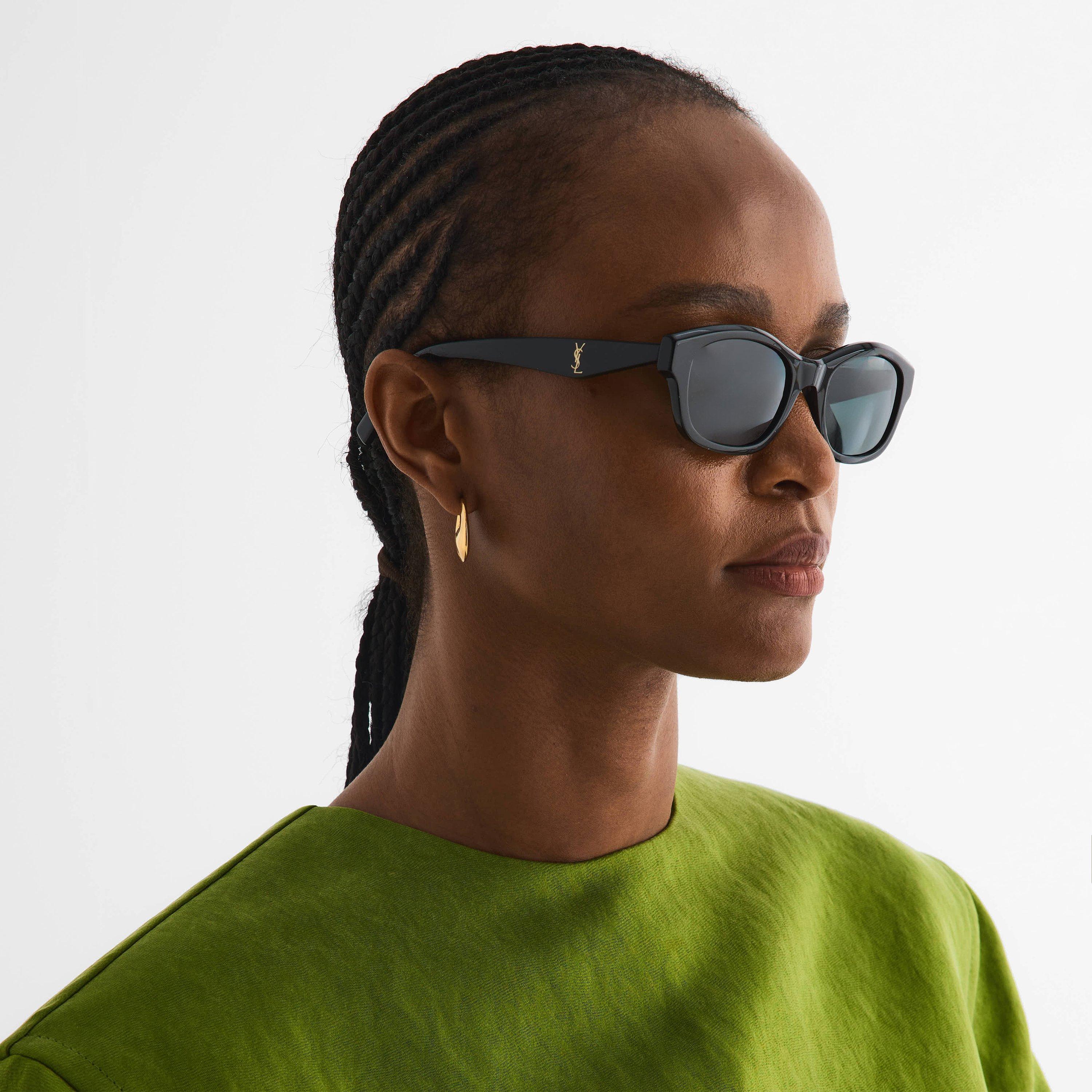 Black/Black - Saint Laurent - Women's Wayfarer Sunglasses - 2