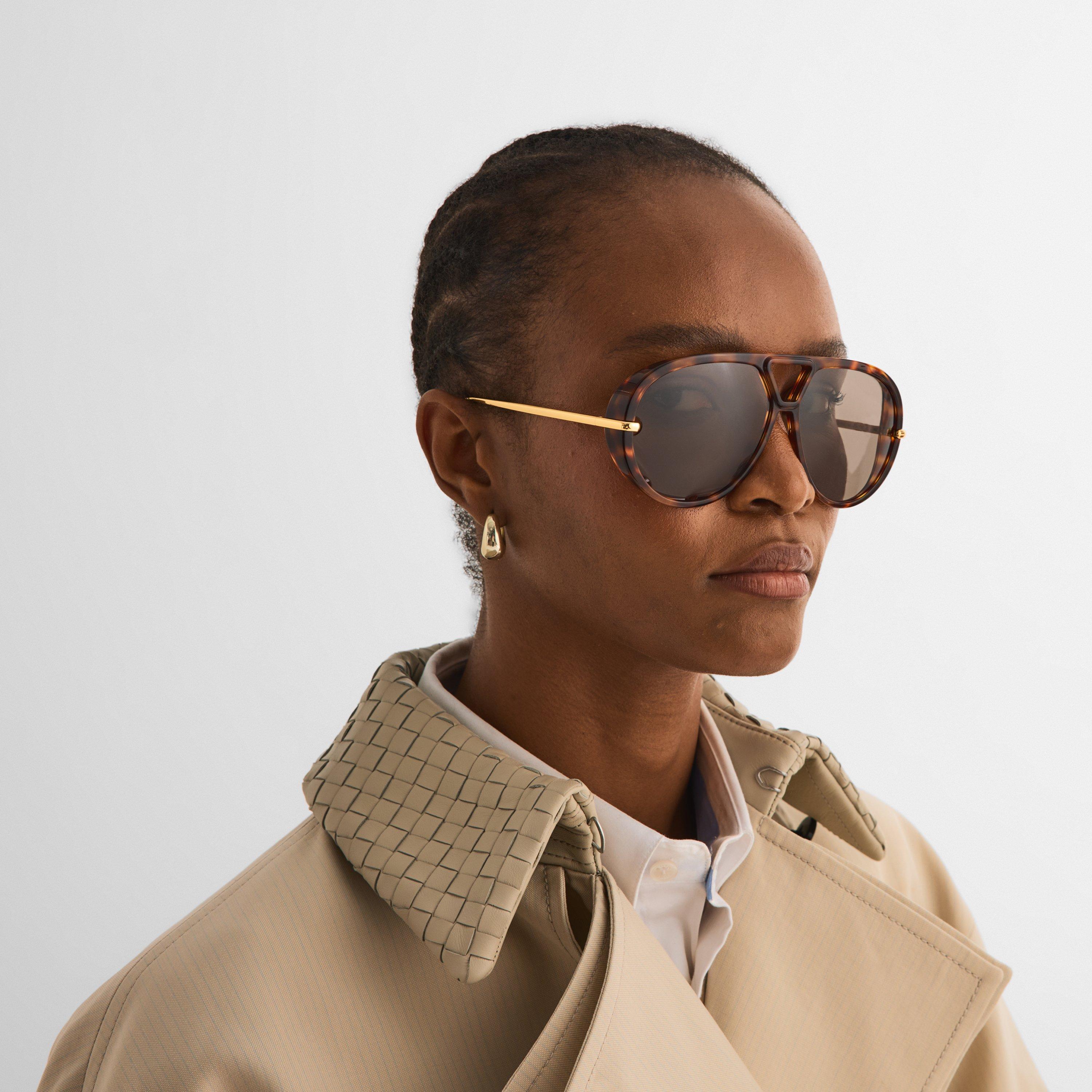 Havana - Bottega Veneta - Bottega Veneta Womens BV1274S Aviator Sunglasses - 3
