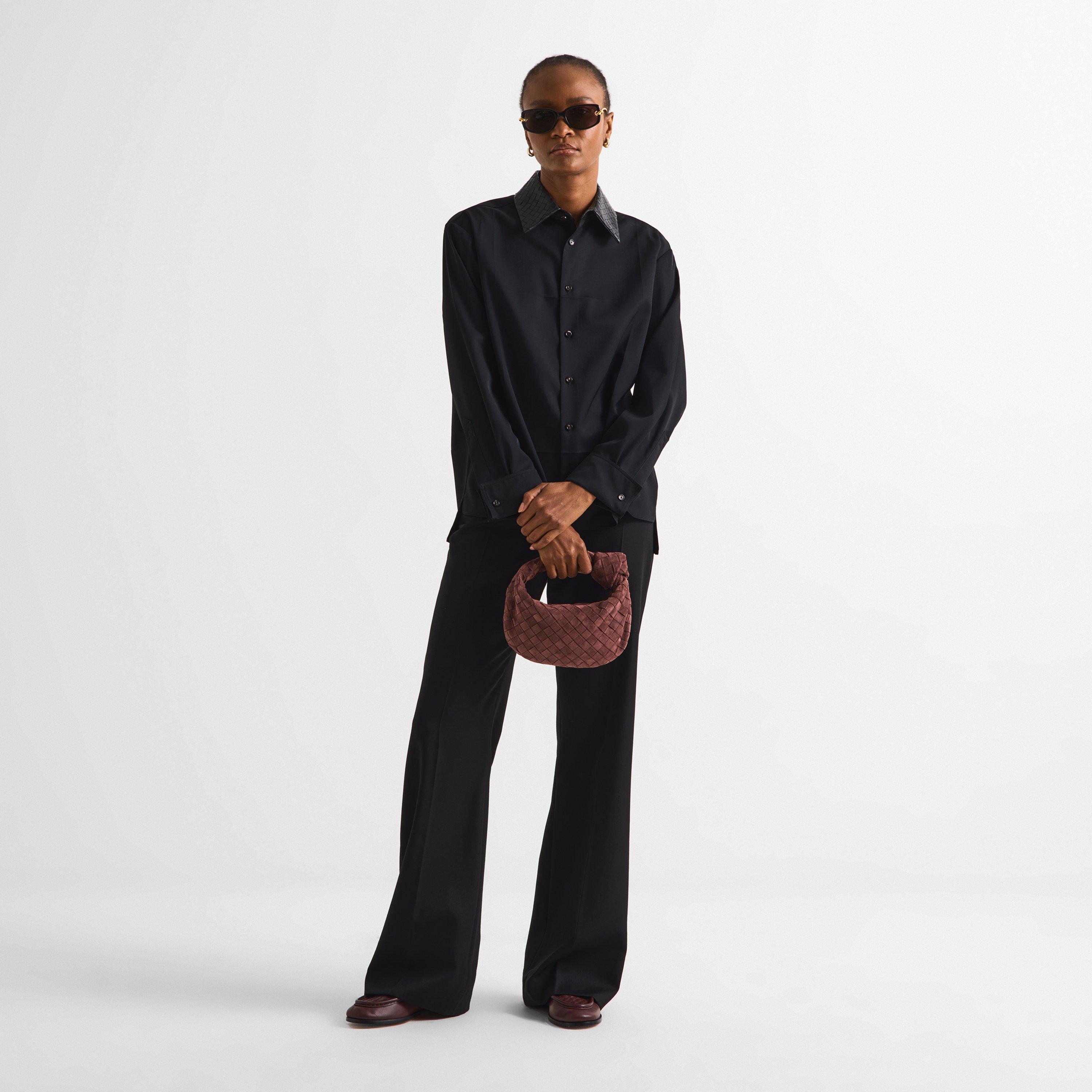 Black - Bottega Veneta - Bottega Veneta Womens BV1440SA Rectangle Sunglasses - 4
