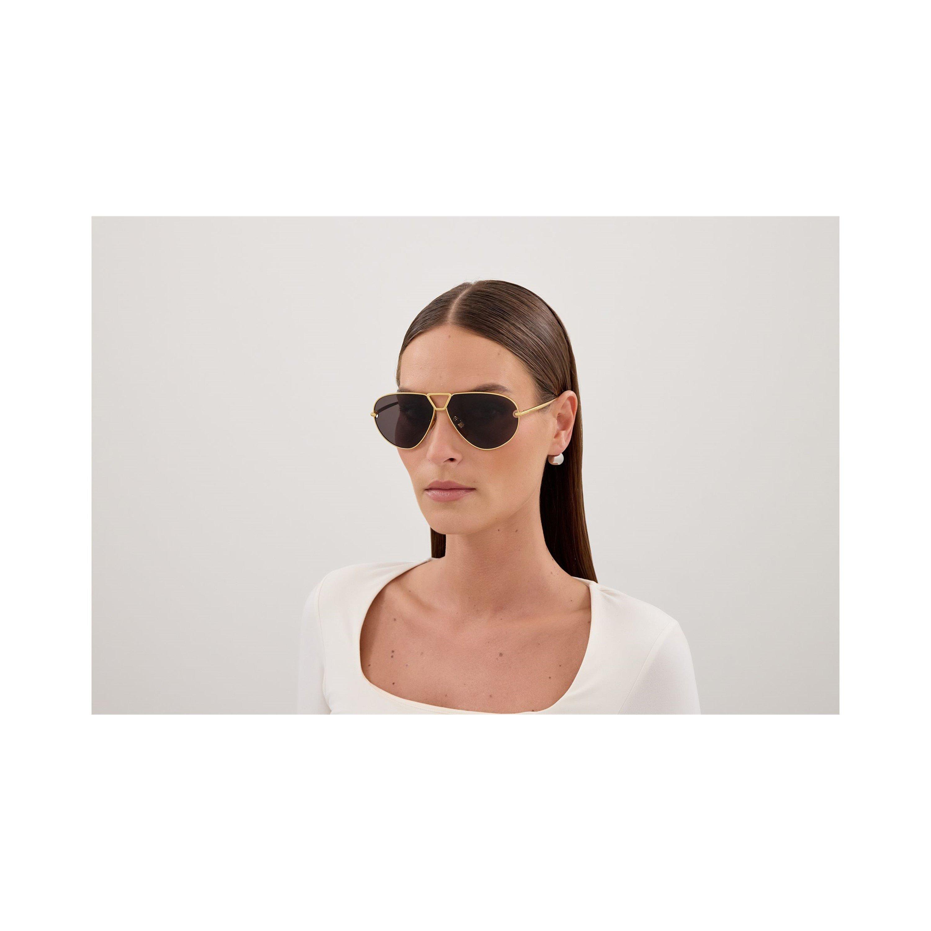 Gold - Bottega Veneta - Bottega Veneta Womens BV1437S Aviator Sunglasses - 4