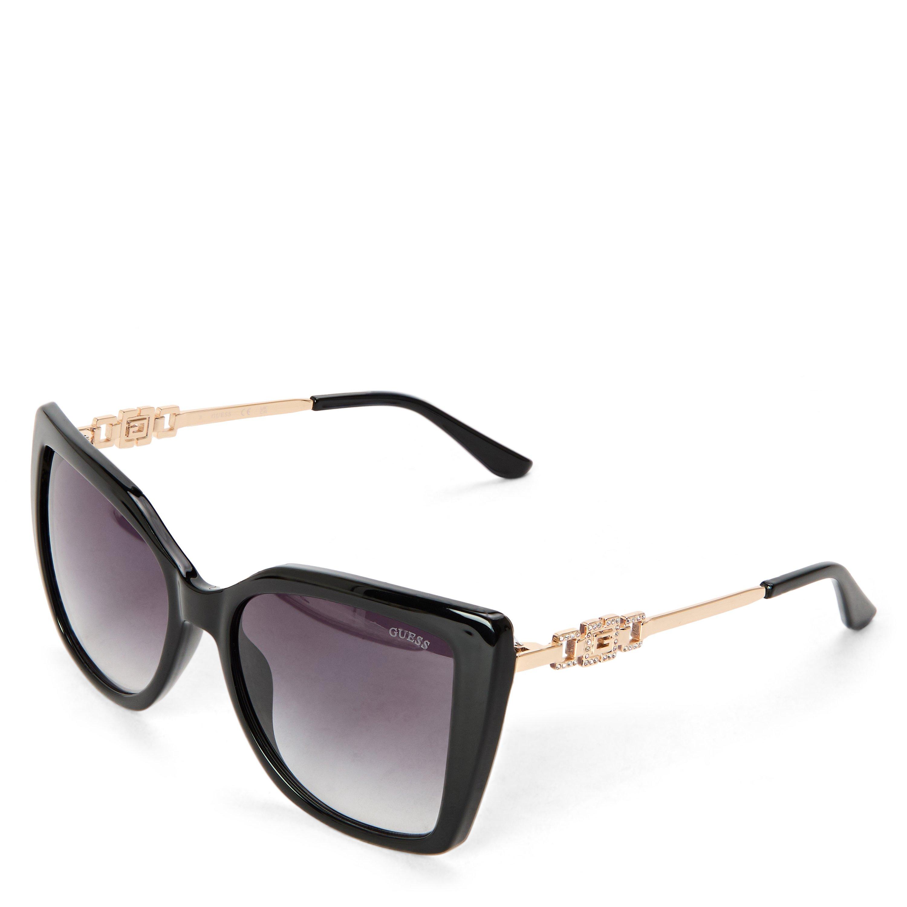 Guess Women's Square Sunglasses - Shiny Black
