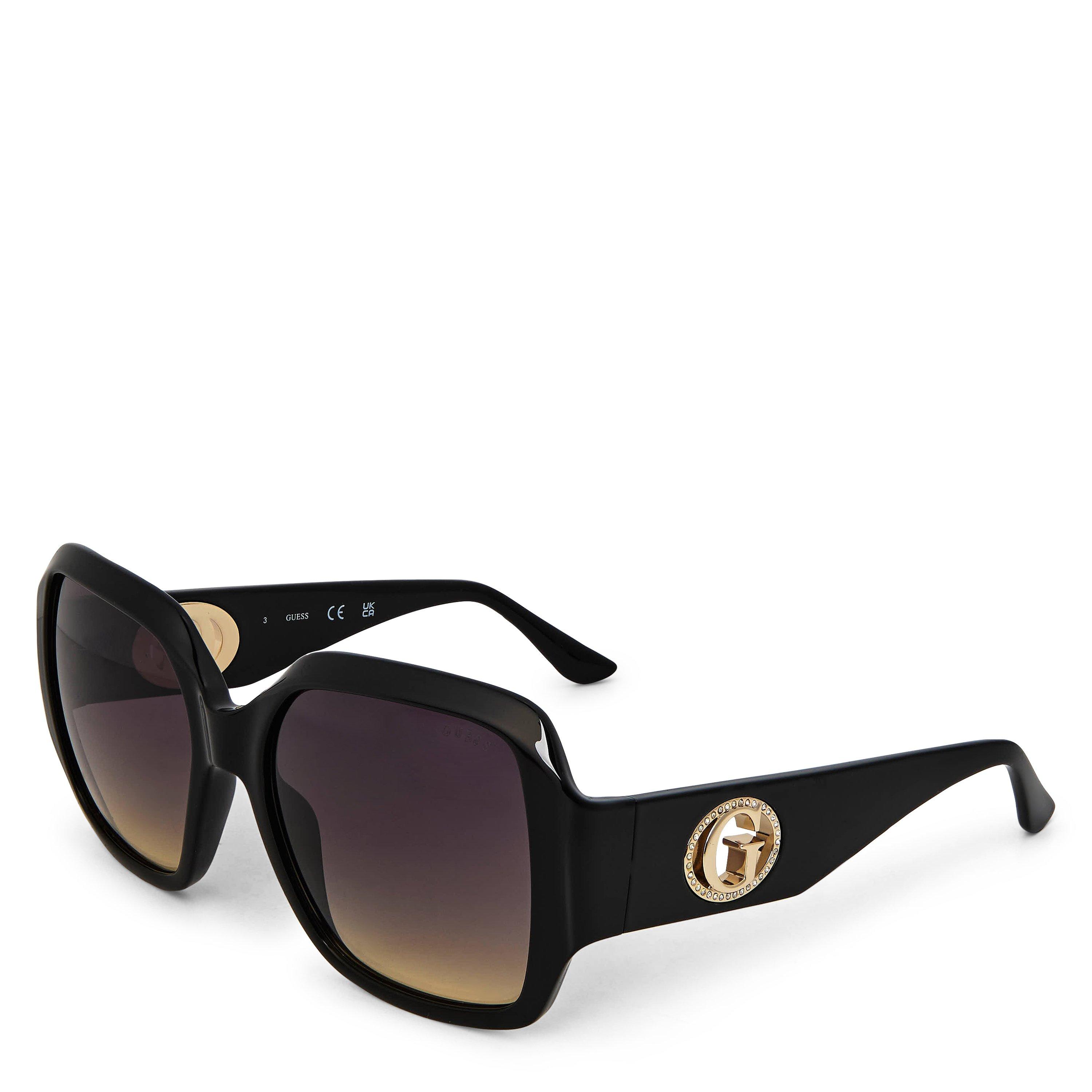 Guess Women's Square Sunglasses - Shiny Black