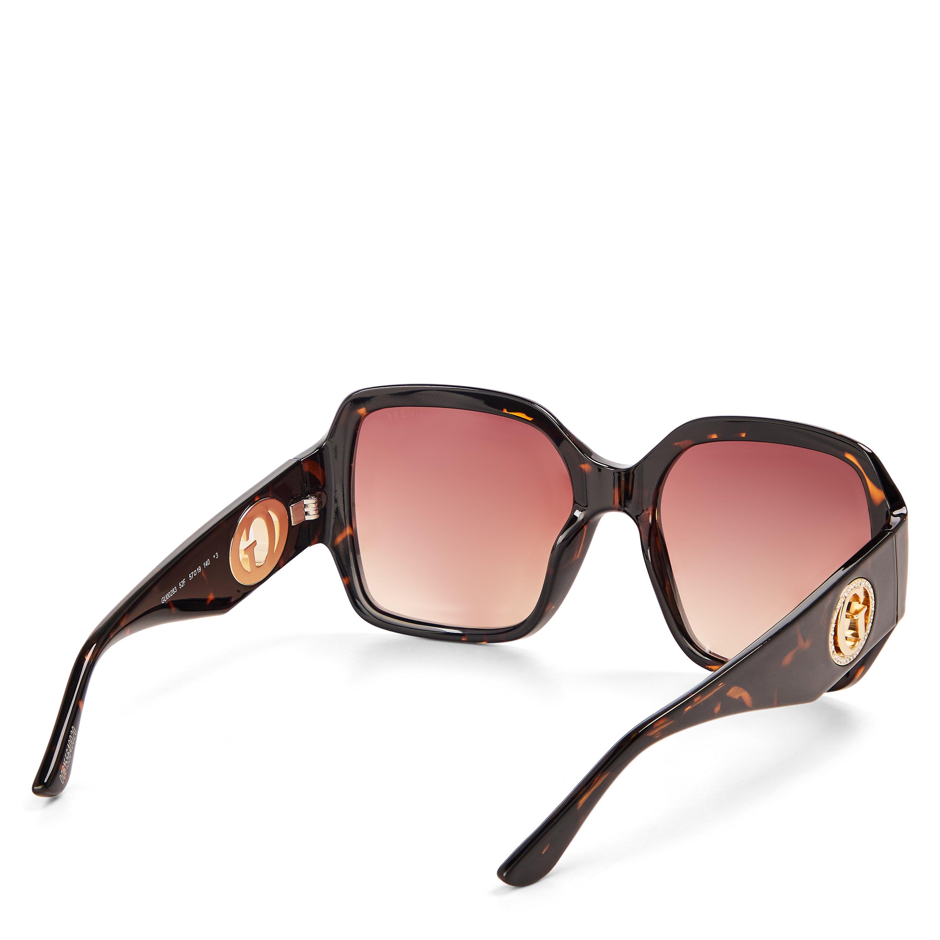 Dark Havana - Guess - Women's Square Sunglasses - 2