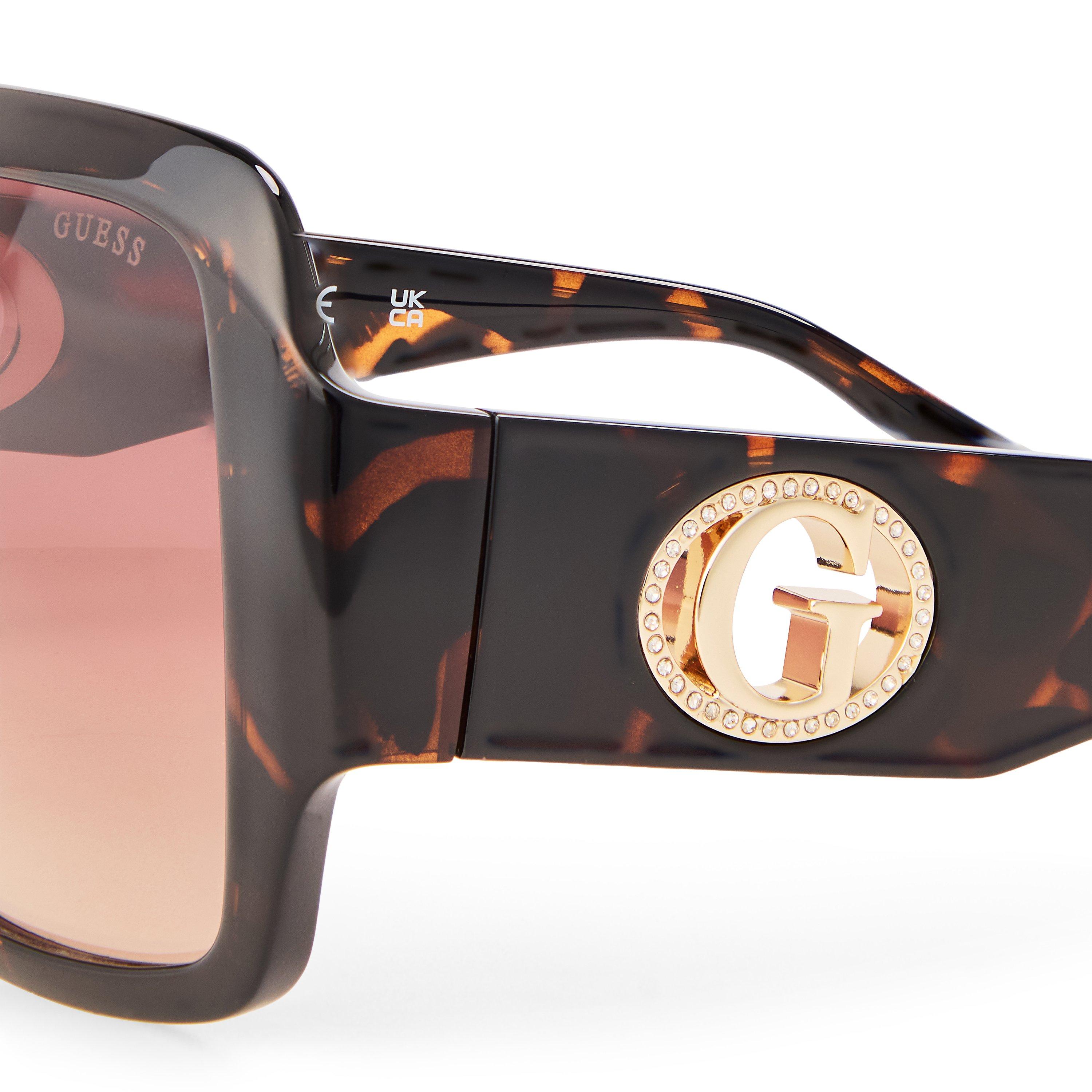 Dark Havana - Guess - Women's Square Sunglasses - 3
