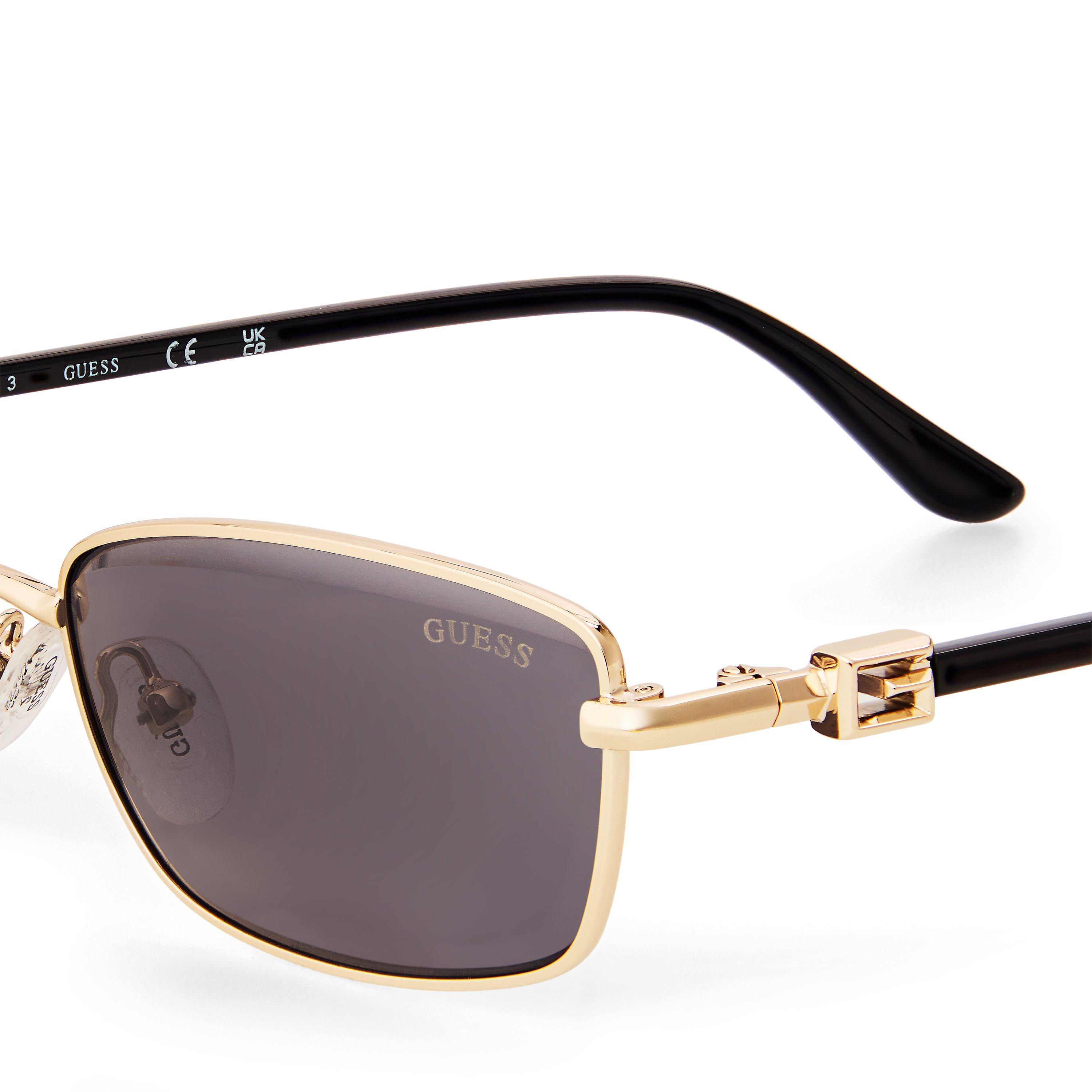 Gold - Guess - Women's Rectangle Sunglasses - 3