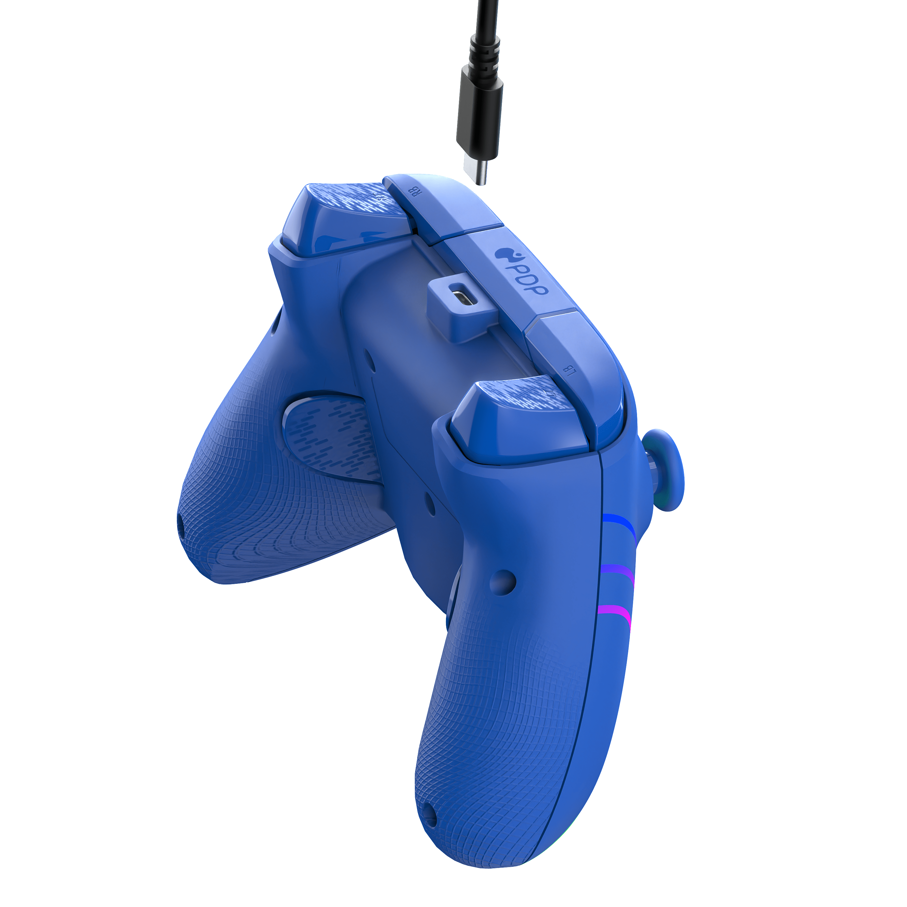 Blauw - PDP - Afterglow Wave Wired Xbox Controller - Blue - 3