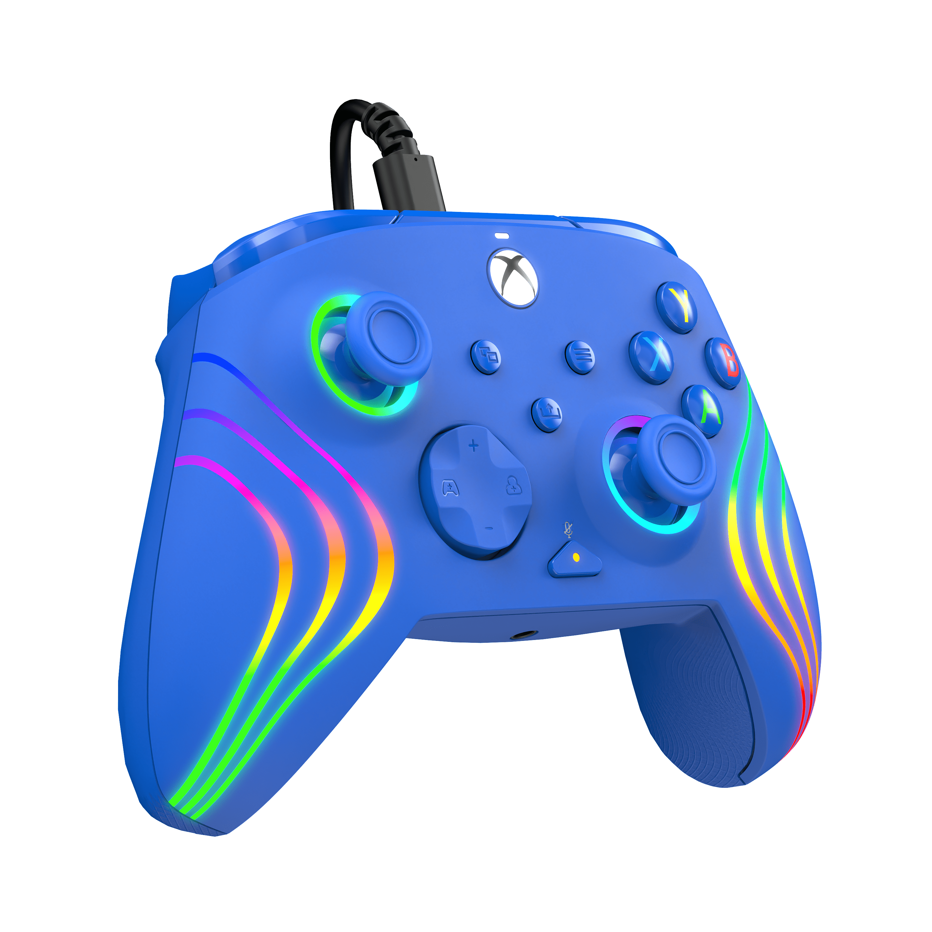 Blauw - PDP - Afterglow Wave Wired Xbox Controller - Blue - 8