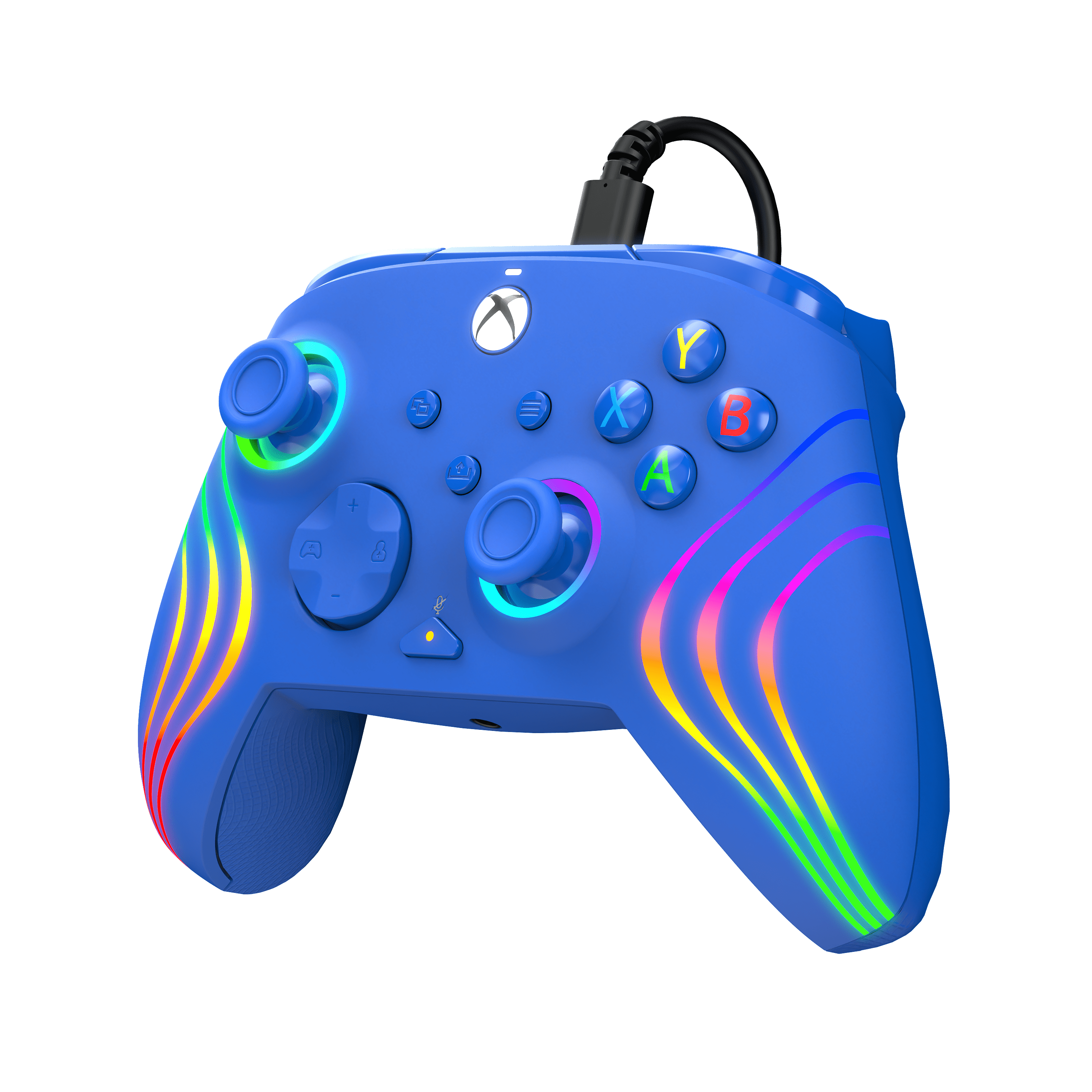 Blauw - PDP - Afterglow Wave Wired Xbox Controller - Blue - 9