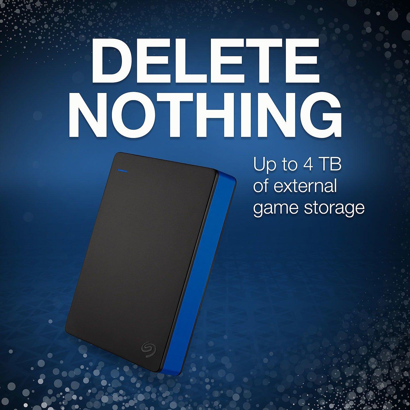 4TB - Seagate - 4TB Game Drive for PS4 (Black) - 4