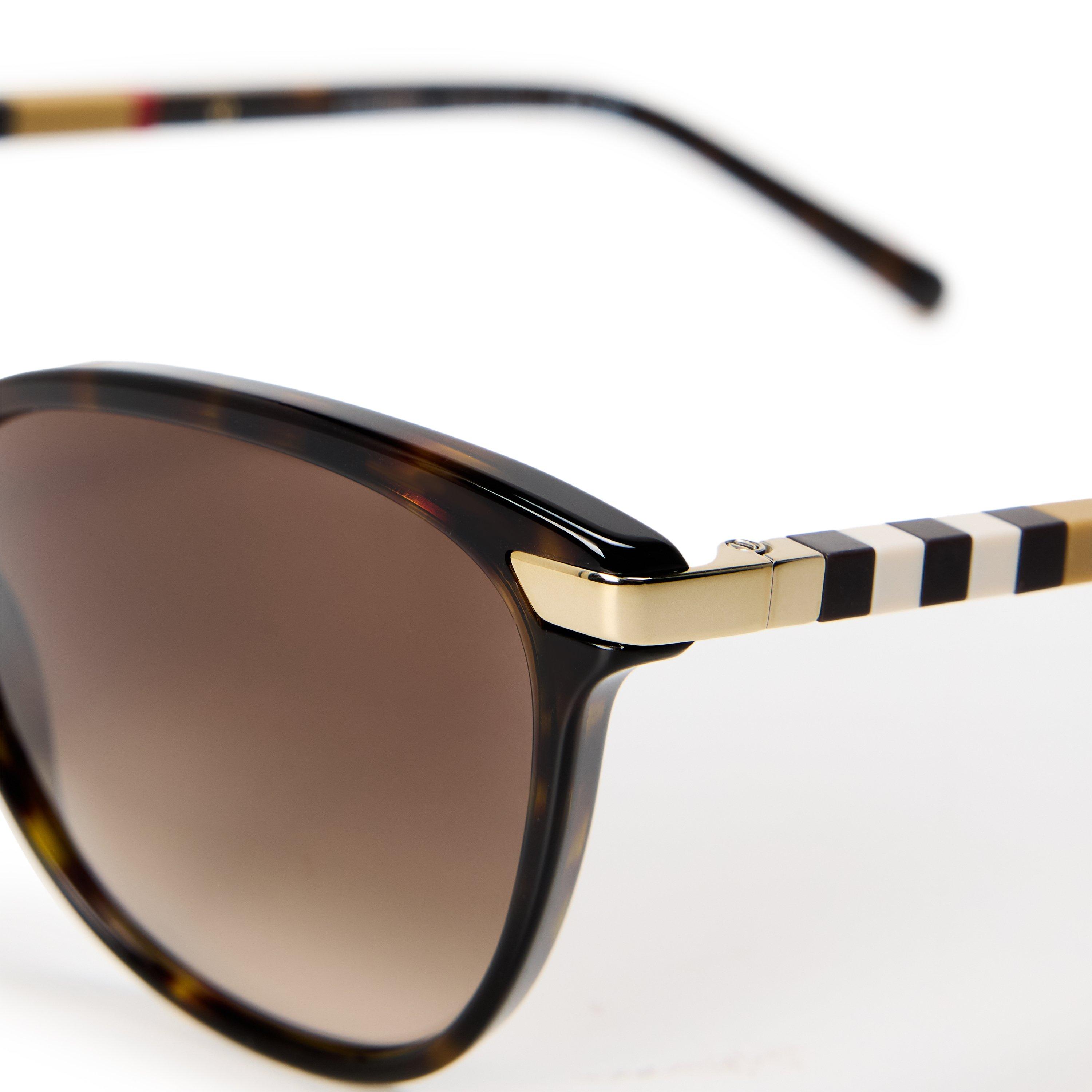 Dark Havana - Burberry - Women's Round Sunglasses - 4