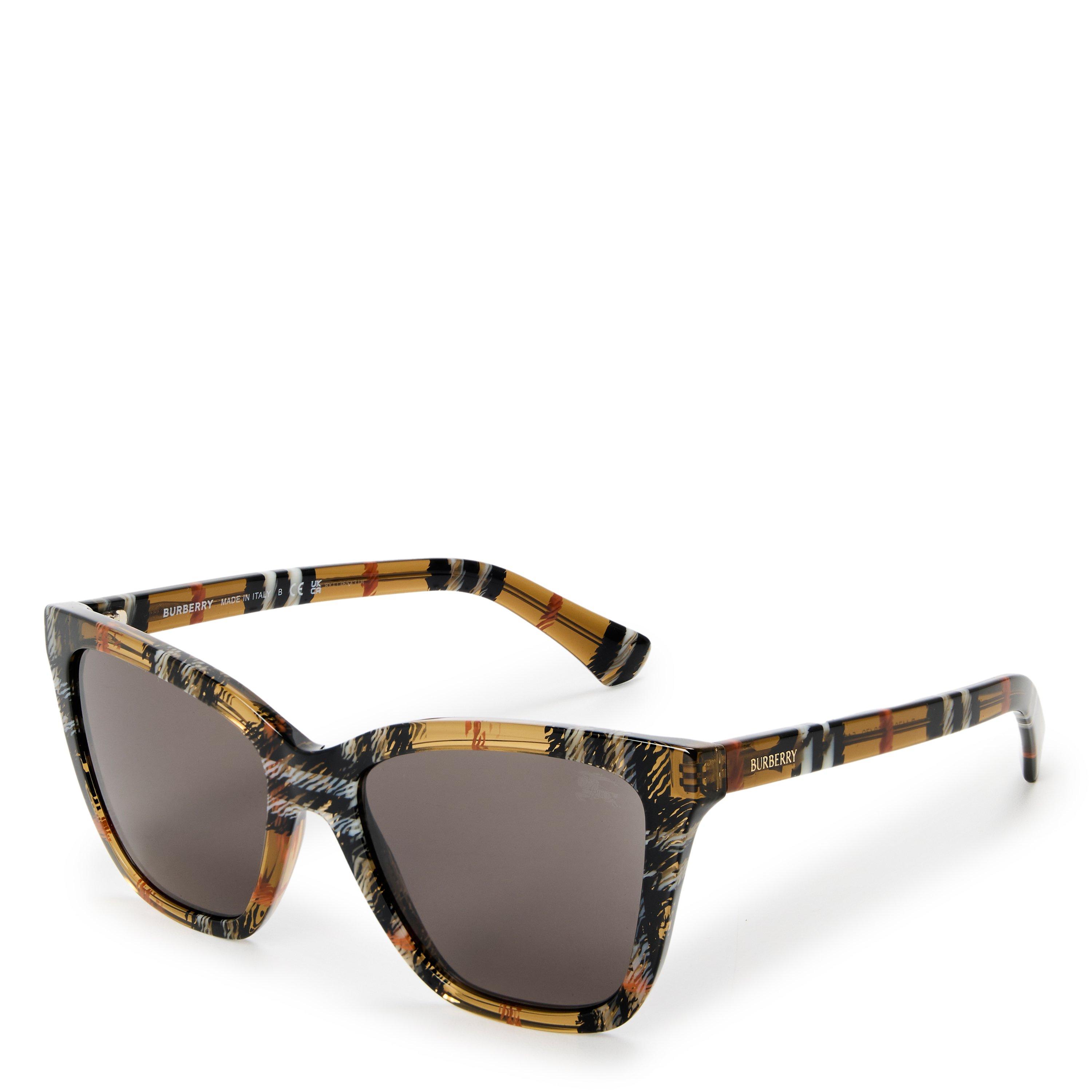 Check Sand - Burberry - Women's Wayfarer Sunglasses - 1