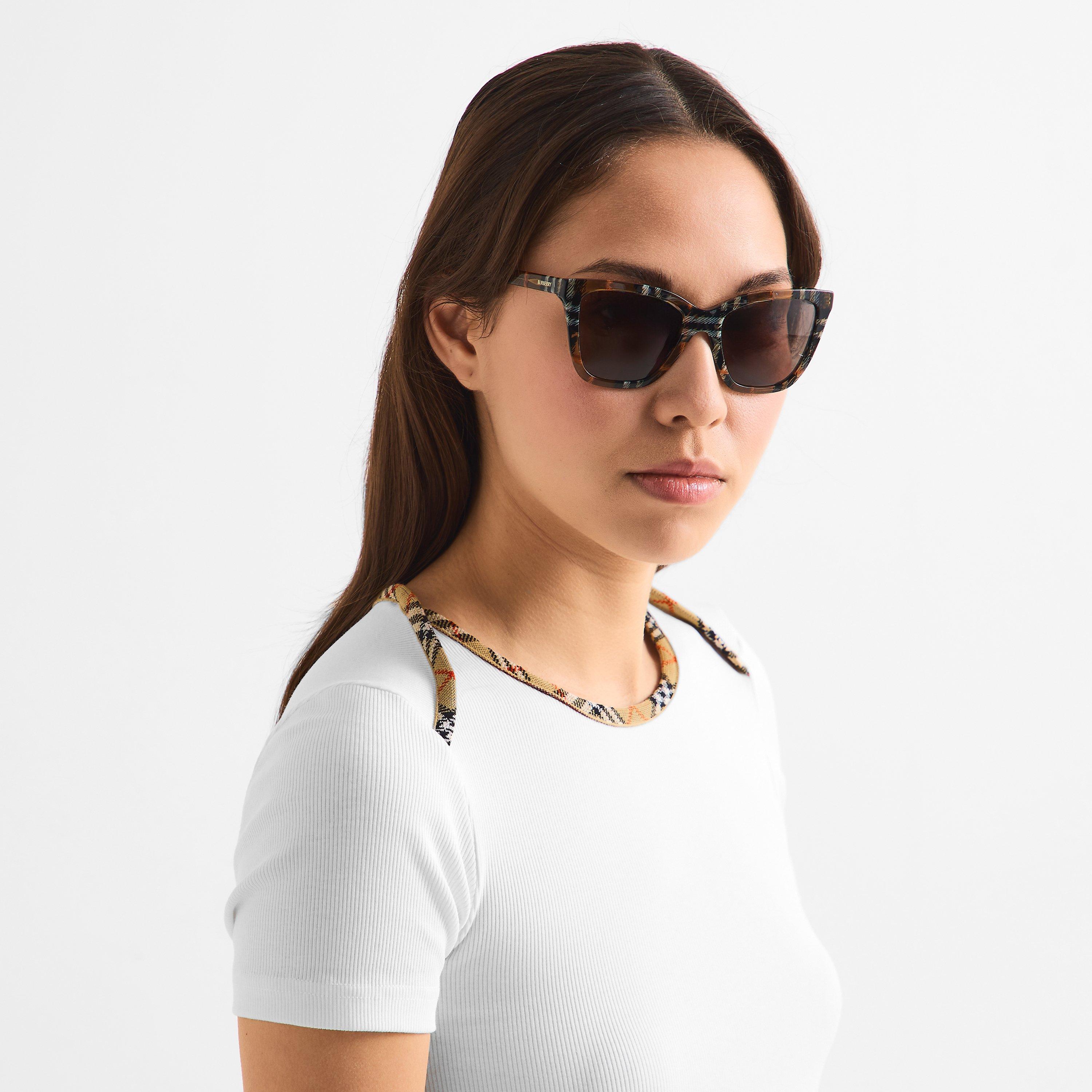 Check Sand - Burberry - Women's Wayfarer Sunglasses - 3