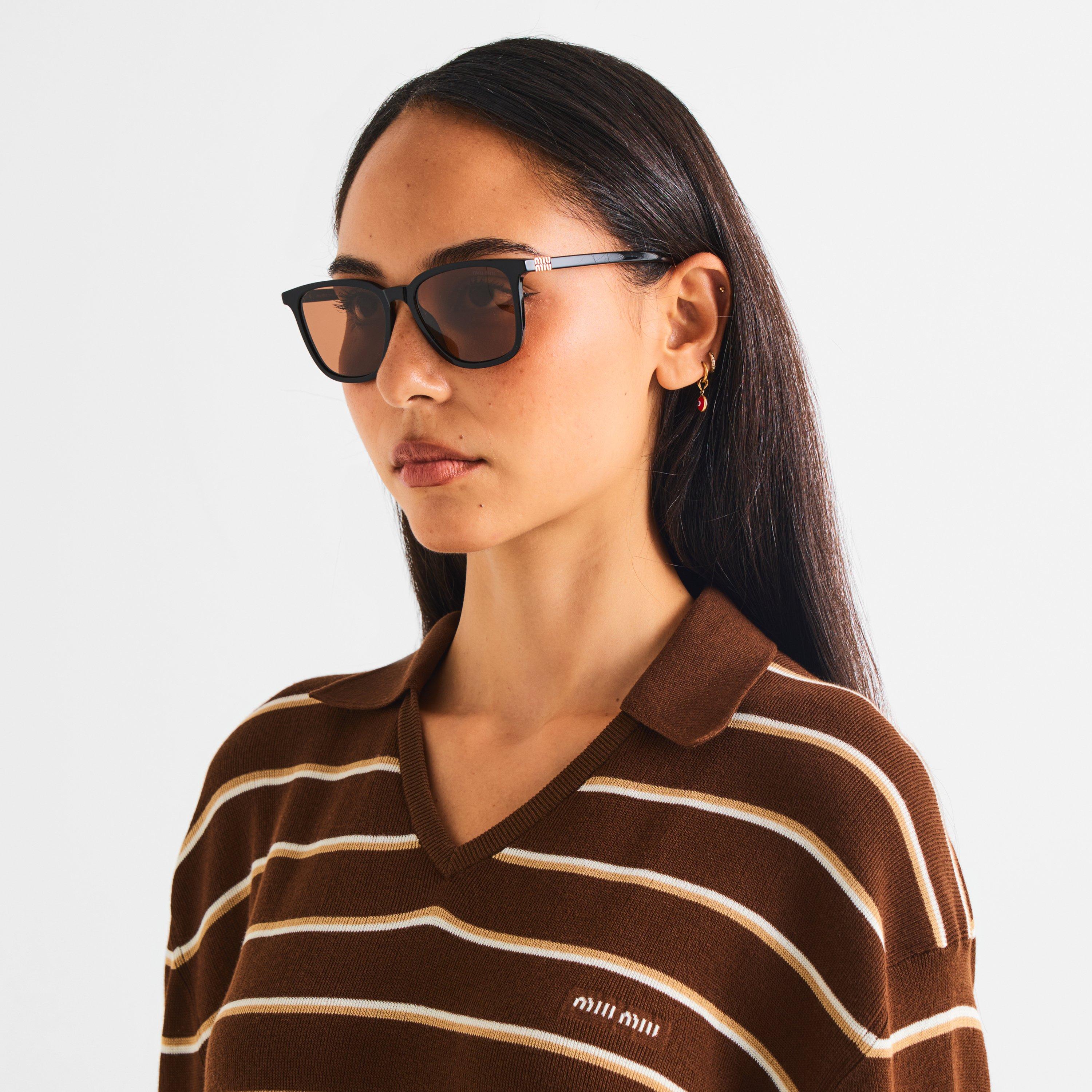 Black - Miu Miu - Women's Square Sunglasses - 3