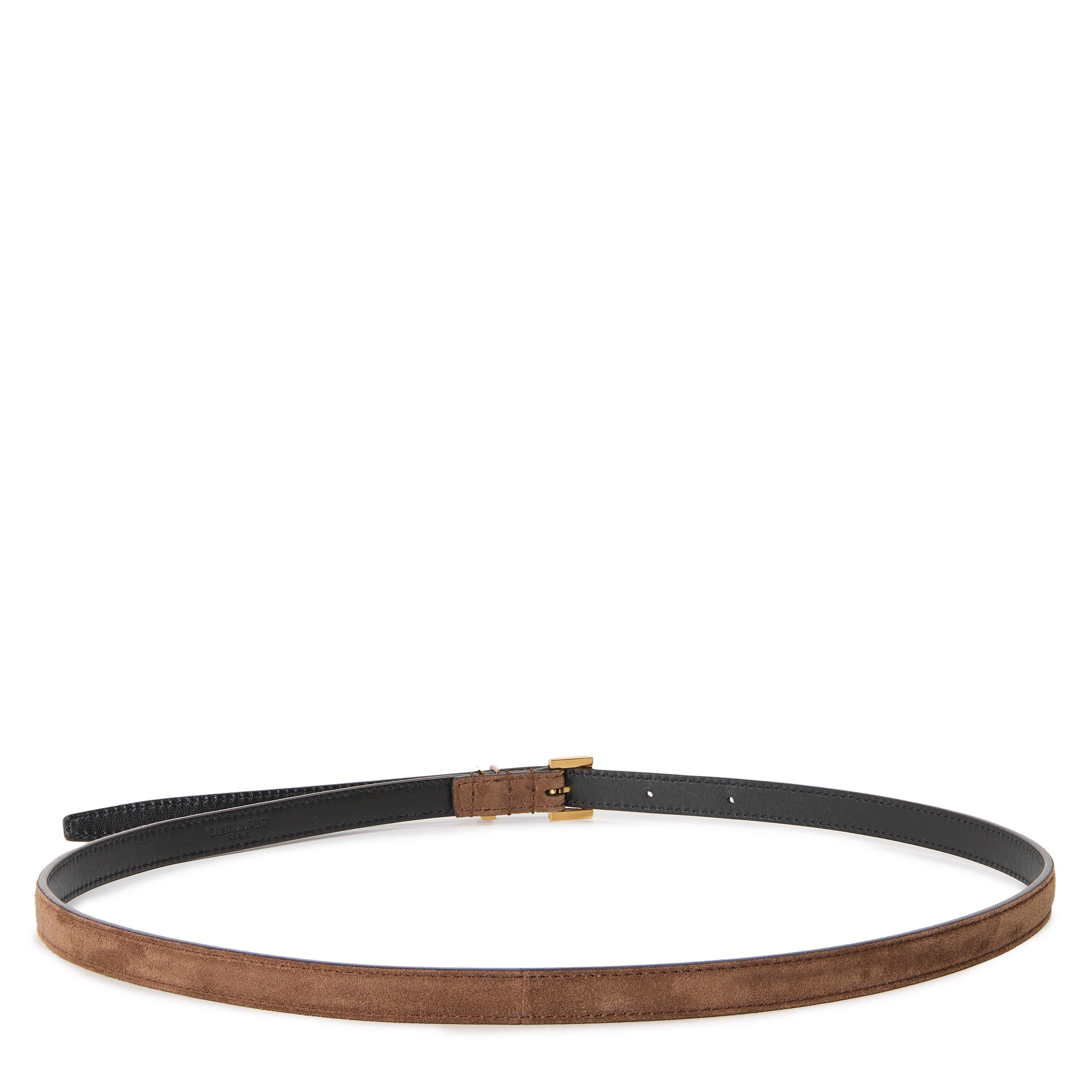 Bark Brown - Saint Laurent - Women's Leather Belt - 2