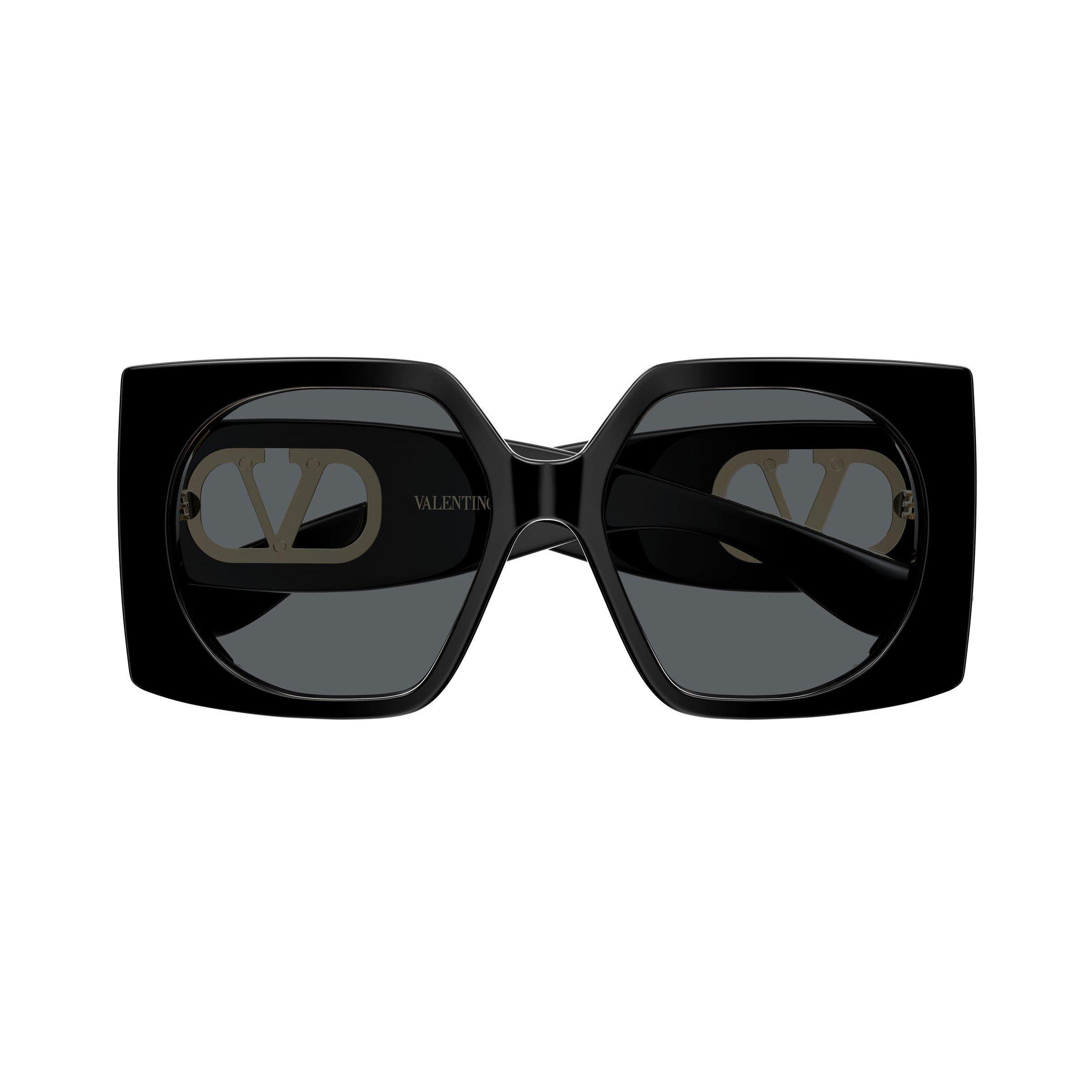 Black/Grey - Valentino - Women's VG0002S Oversized Sunglasses - 2