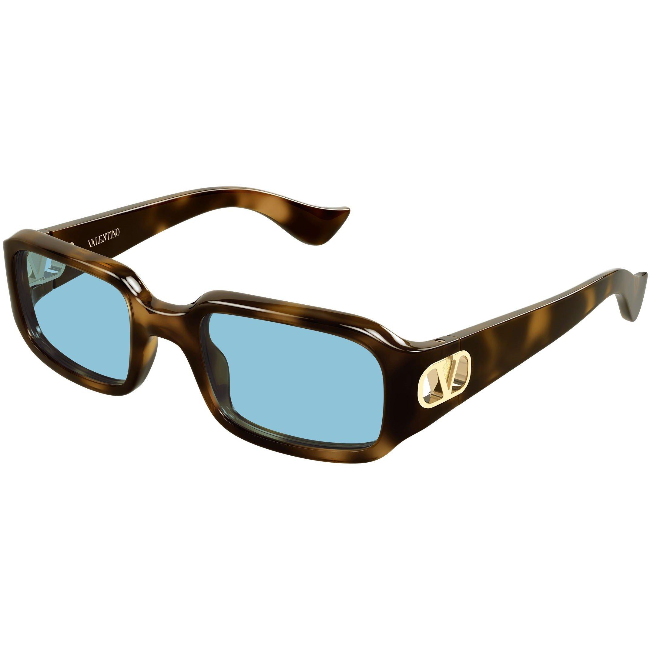 Valentino Women's VG0016S Rectangle Sunglasses - Havana/Blue