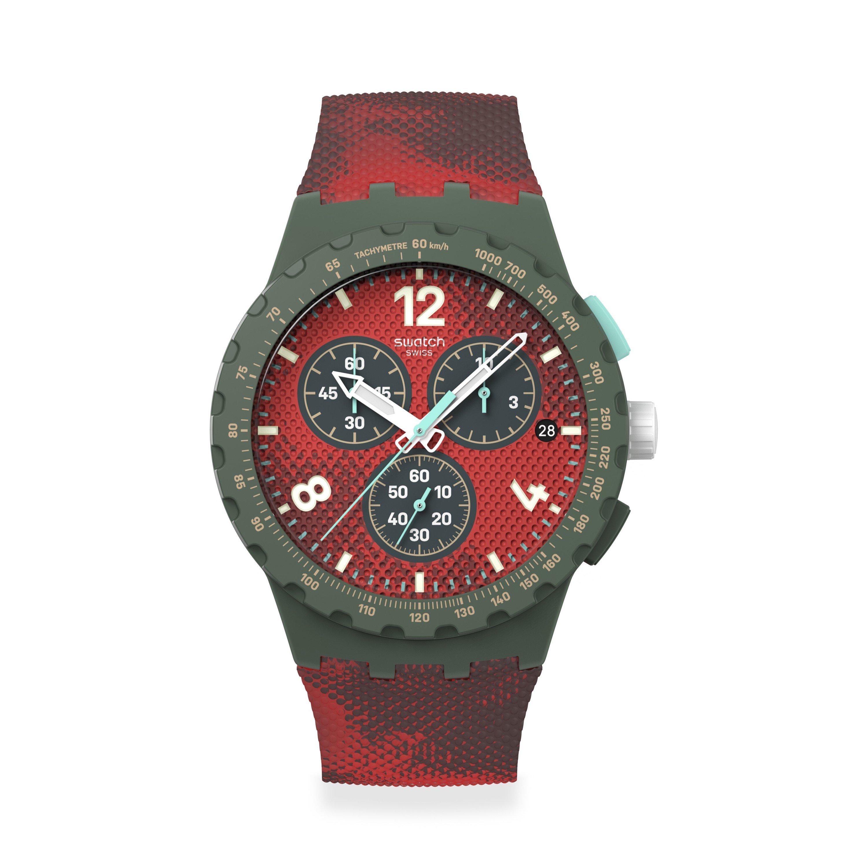Swatch  Essentials Quartz Analogue Watch - Crimson - 42MM