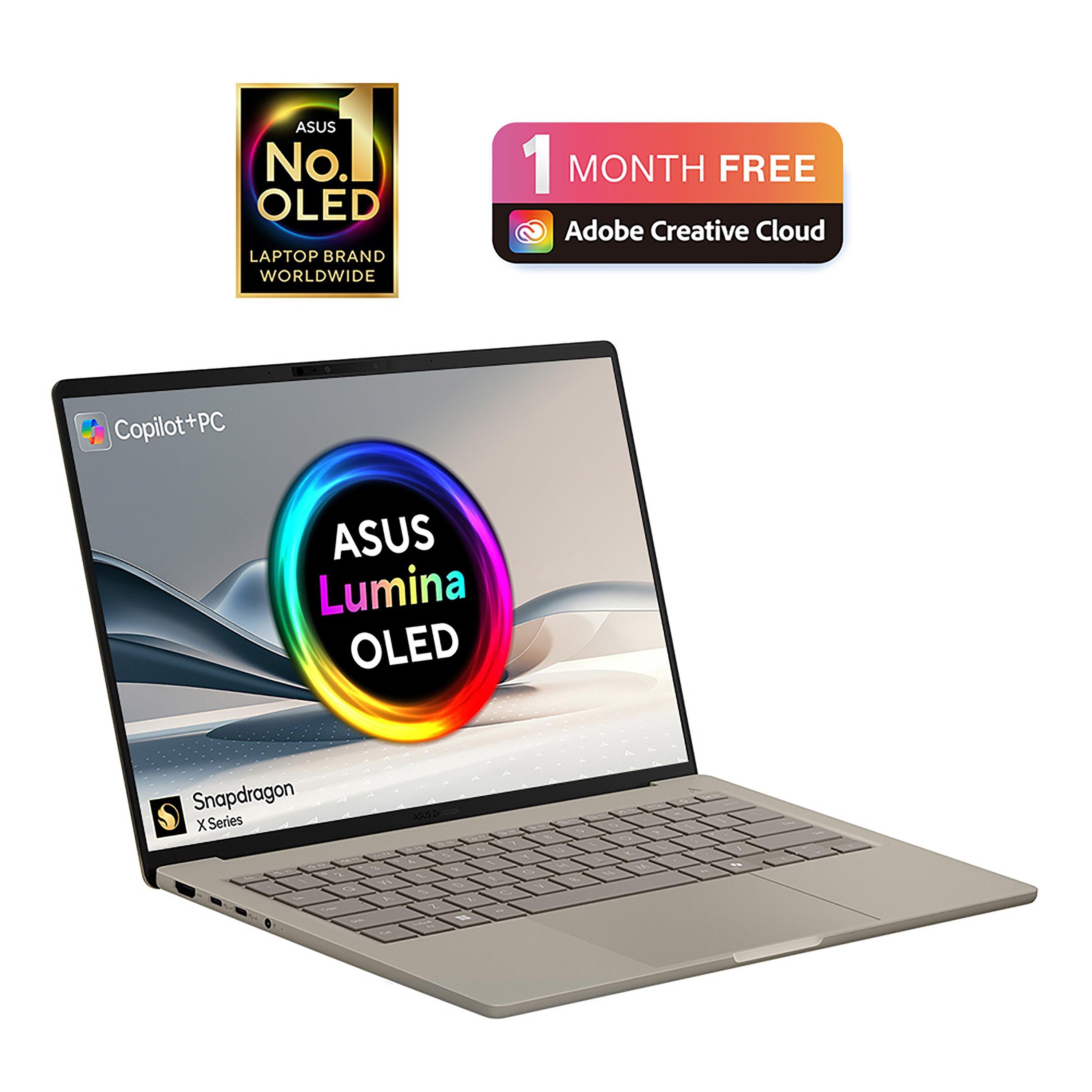 Beige - ASUS - ASUS Zenbook A14 UX3407QA 14Inch Laptop - Qualcomm Snapdragon 16GB 1TB - 5