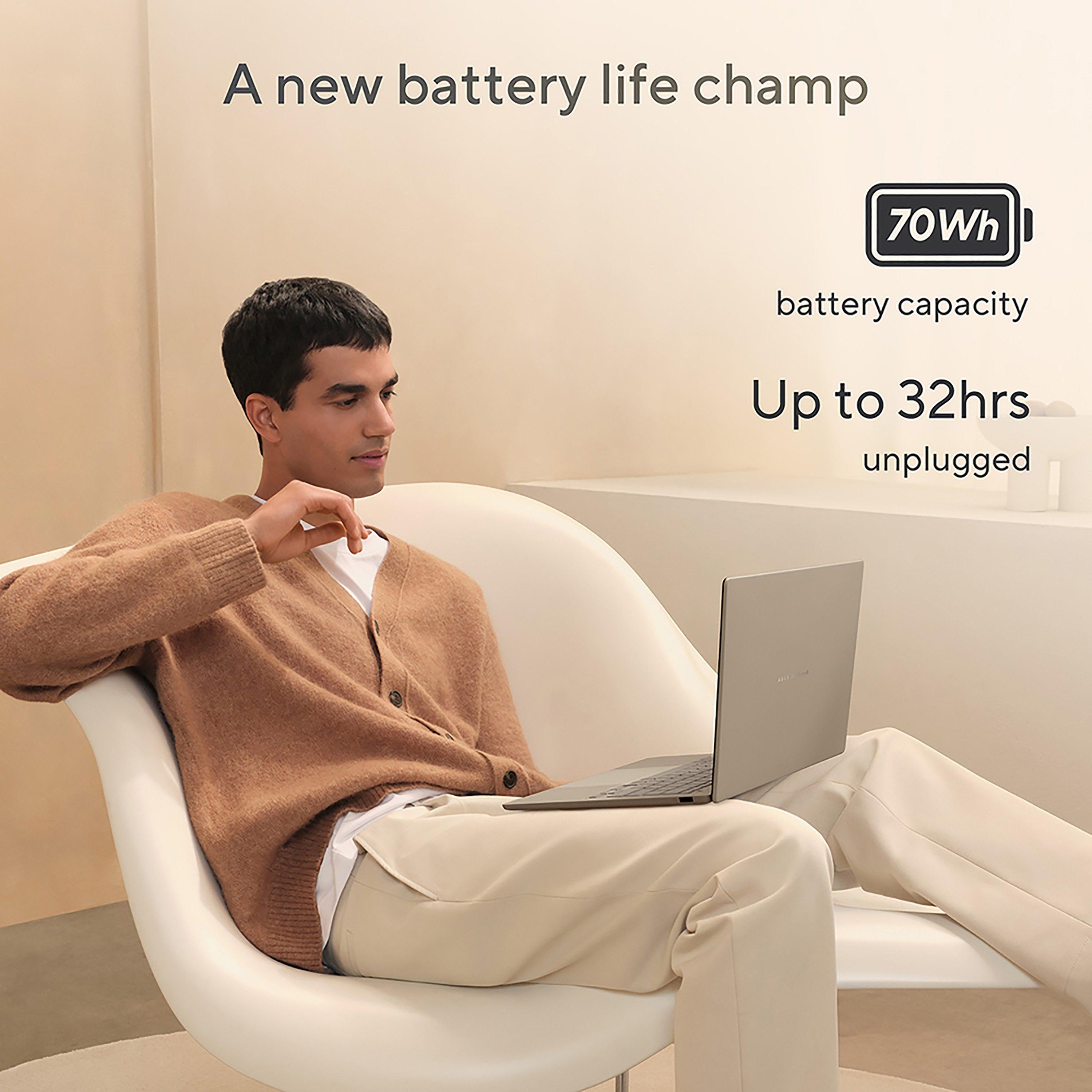 Beige - ASUS - ASUS Zenbook A14 UX3407QA 14Inch Laptop - Qualcomm Snapdragon 16GB 1TB - 7