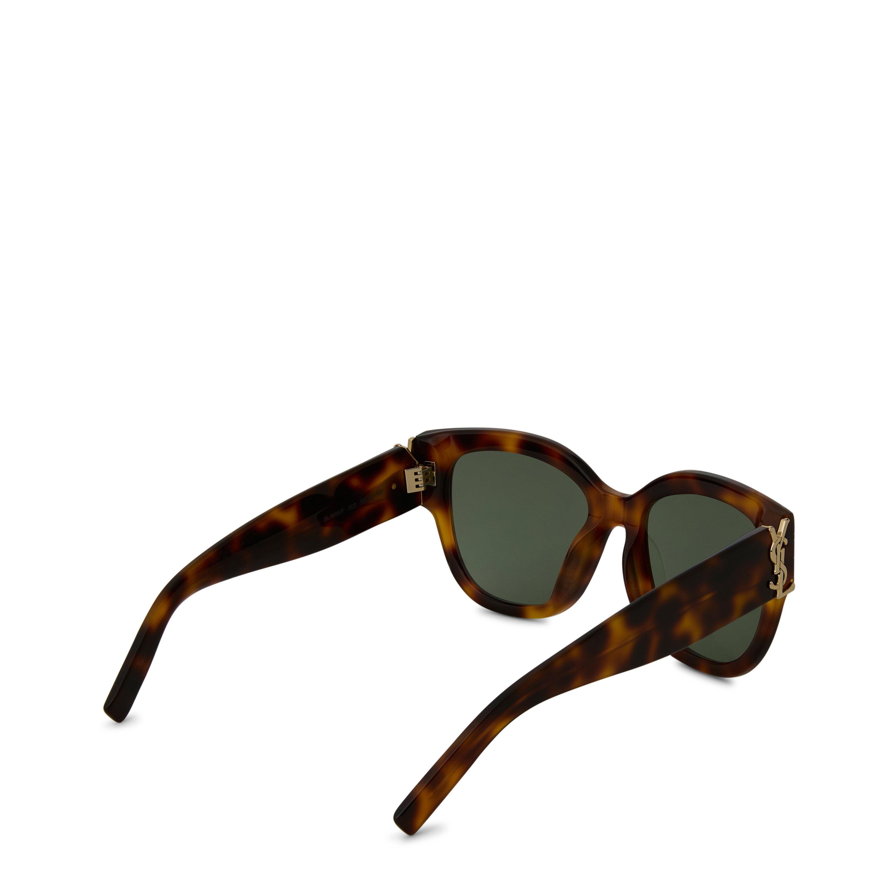 Havana Green003 - Saint Laurent - Saint Laurent SL M95 Womens Oversized Cat-Eye Sunglasses - 3