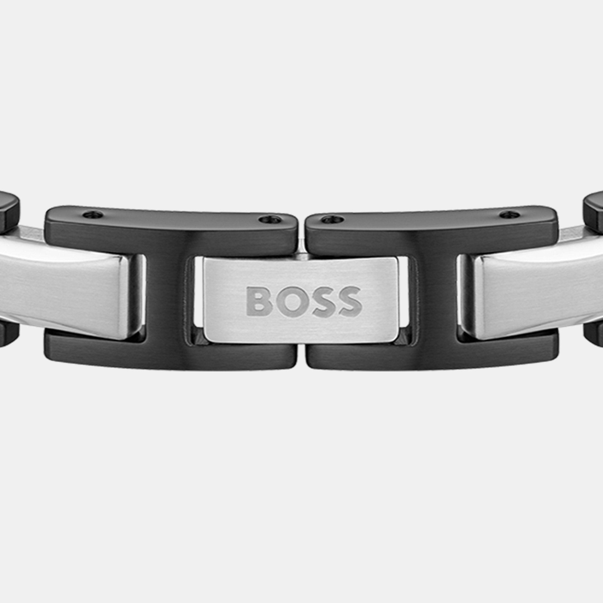 Silver/Black - Boss - Gents BOSS Nolan Bracelet - 2