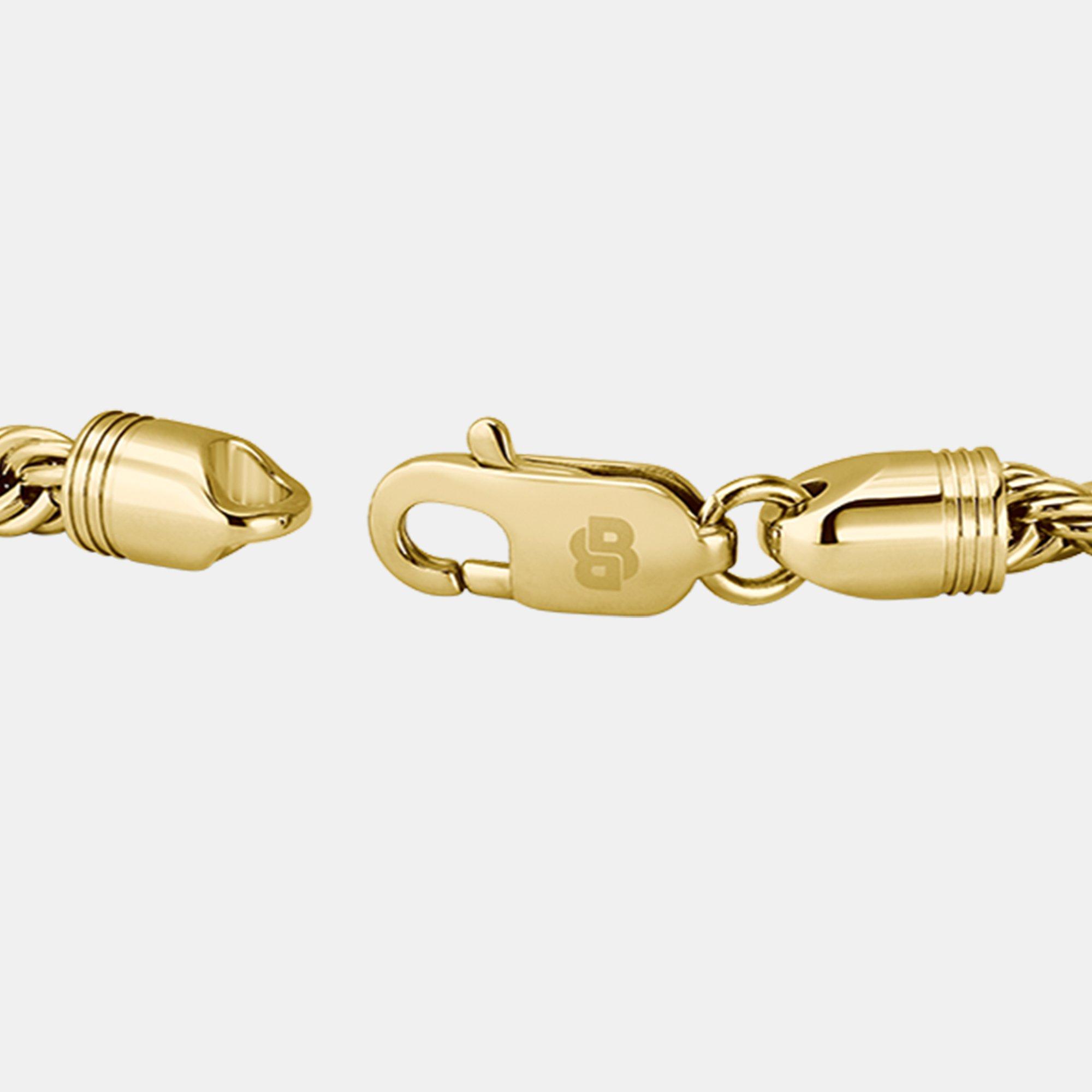 Gold - Boss - Gents BOSS Myles Gold IP Rope Chain Bracelet - 4
