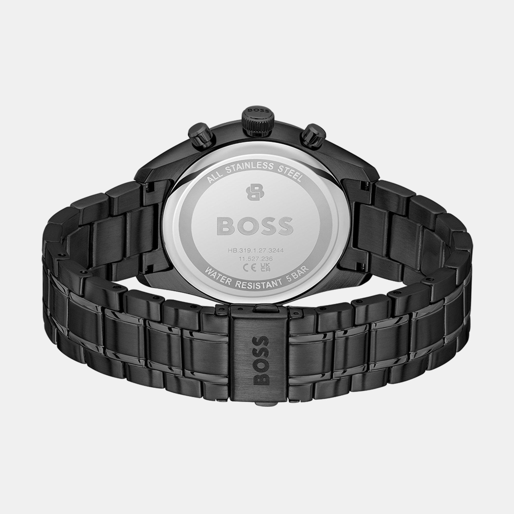 Blue/Black - Boss - Gents BOSS Grand Prix 44 Chrono Black IP Watch - 2