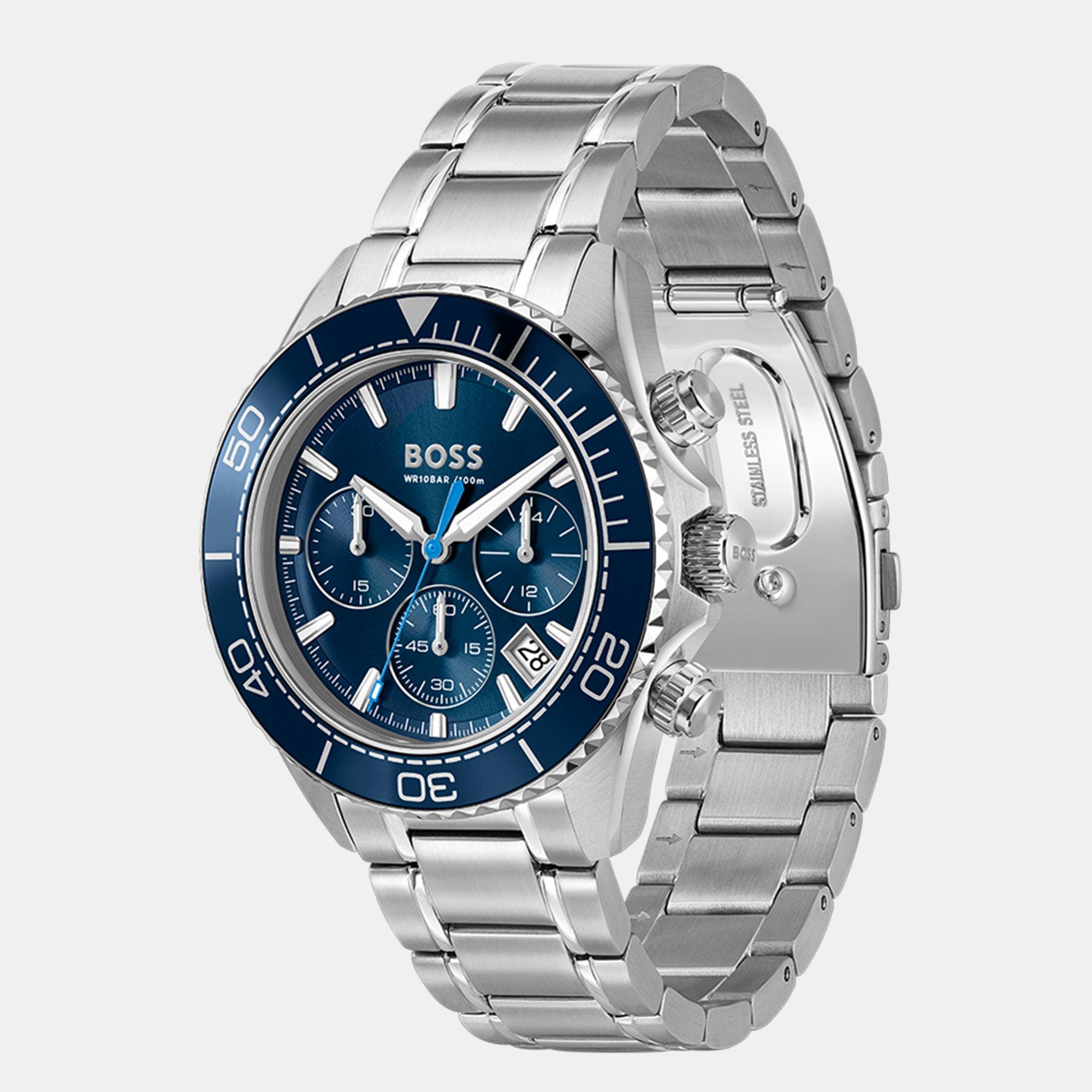 Blue/Silver - Boss - Gents BOSS Sealiner Chrono Stainless Steel Watch - 3