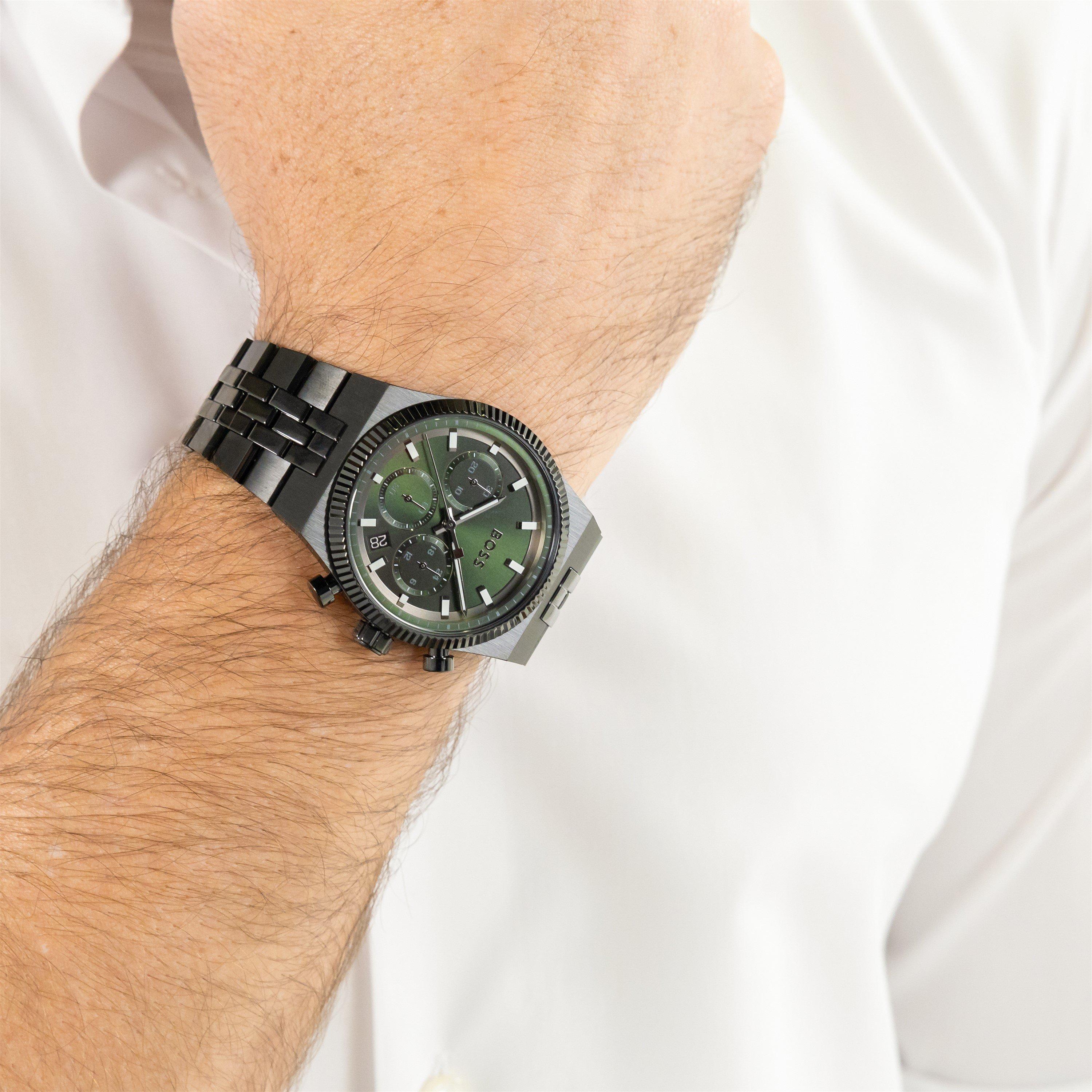 Green/Black - Boss - Gents BOSS Candor Prime Chrono Watch - 4