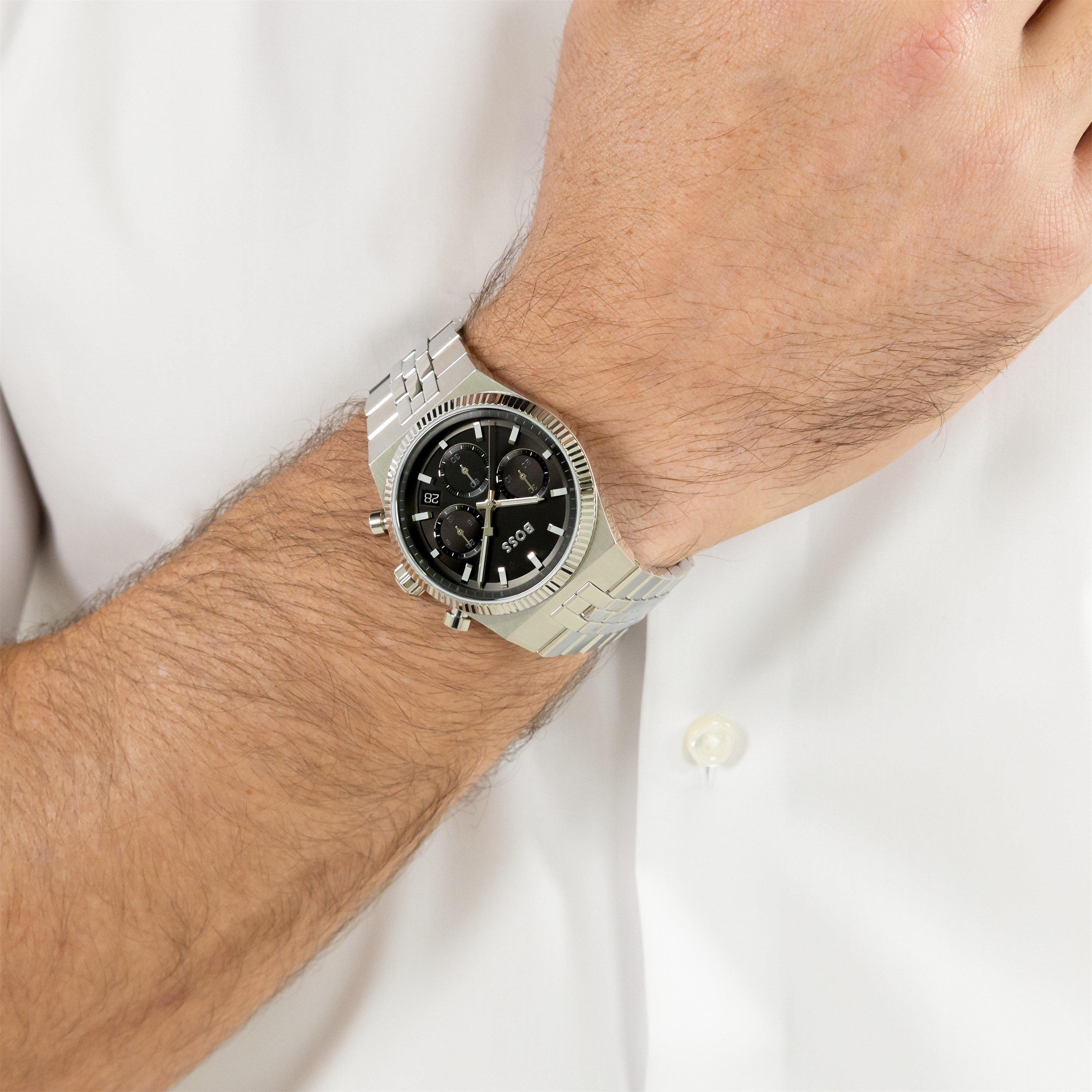 Black/Silver - Boss - Gents BOSS Candor Prime Chrono Watch - 4